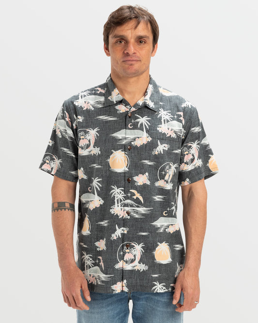 DNA Destination Island Short Sleeve Shirt - Black Black Quick Silver