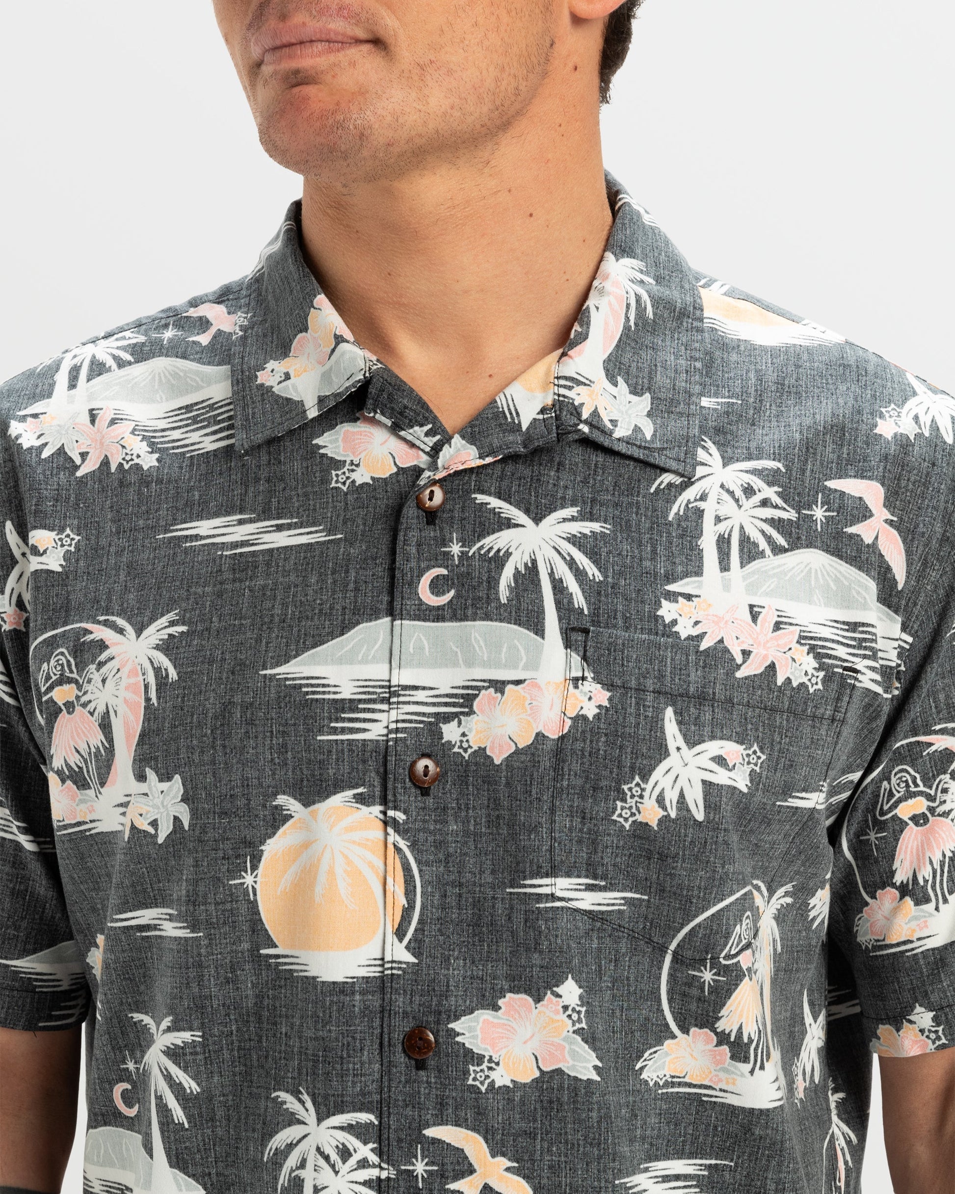 DNA Destination Island Short Sleeve Shirt - Black Black Quick Silver