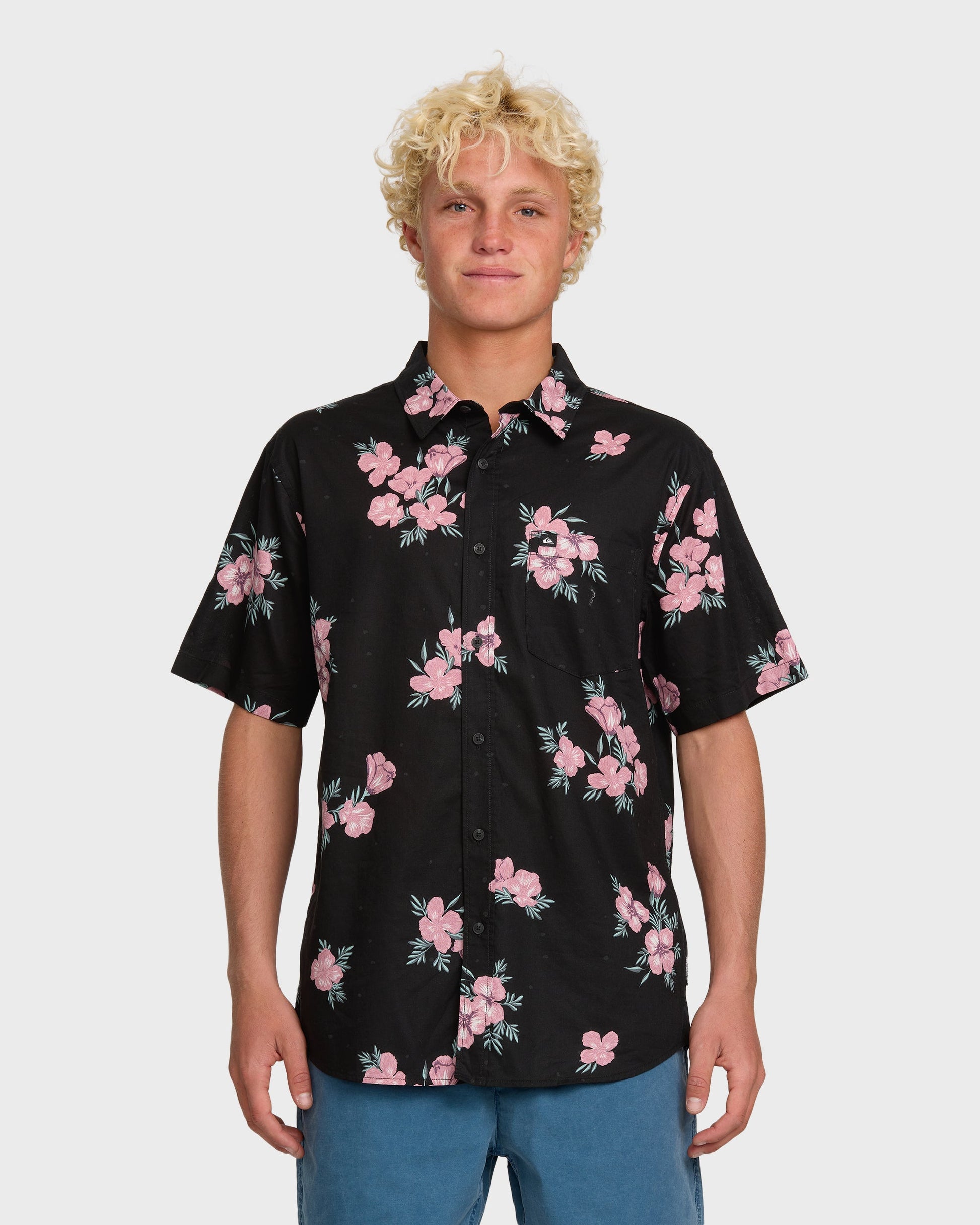 Habitats Classic Short Sleeve Shirt - Black Black Quick Silver