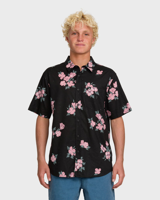 Habitats Classic Short Sleeve Shirt - Black Black Quick Silver
