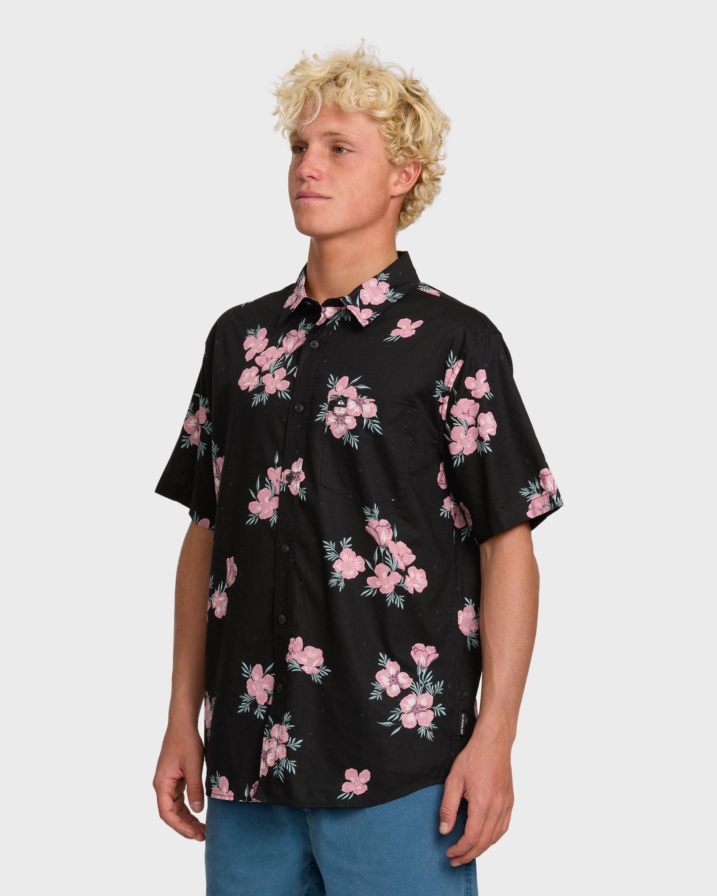 Habitats Classic Short Sleeve Shirt - Black Black Quick Silver