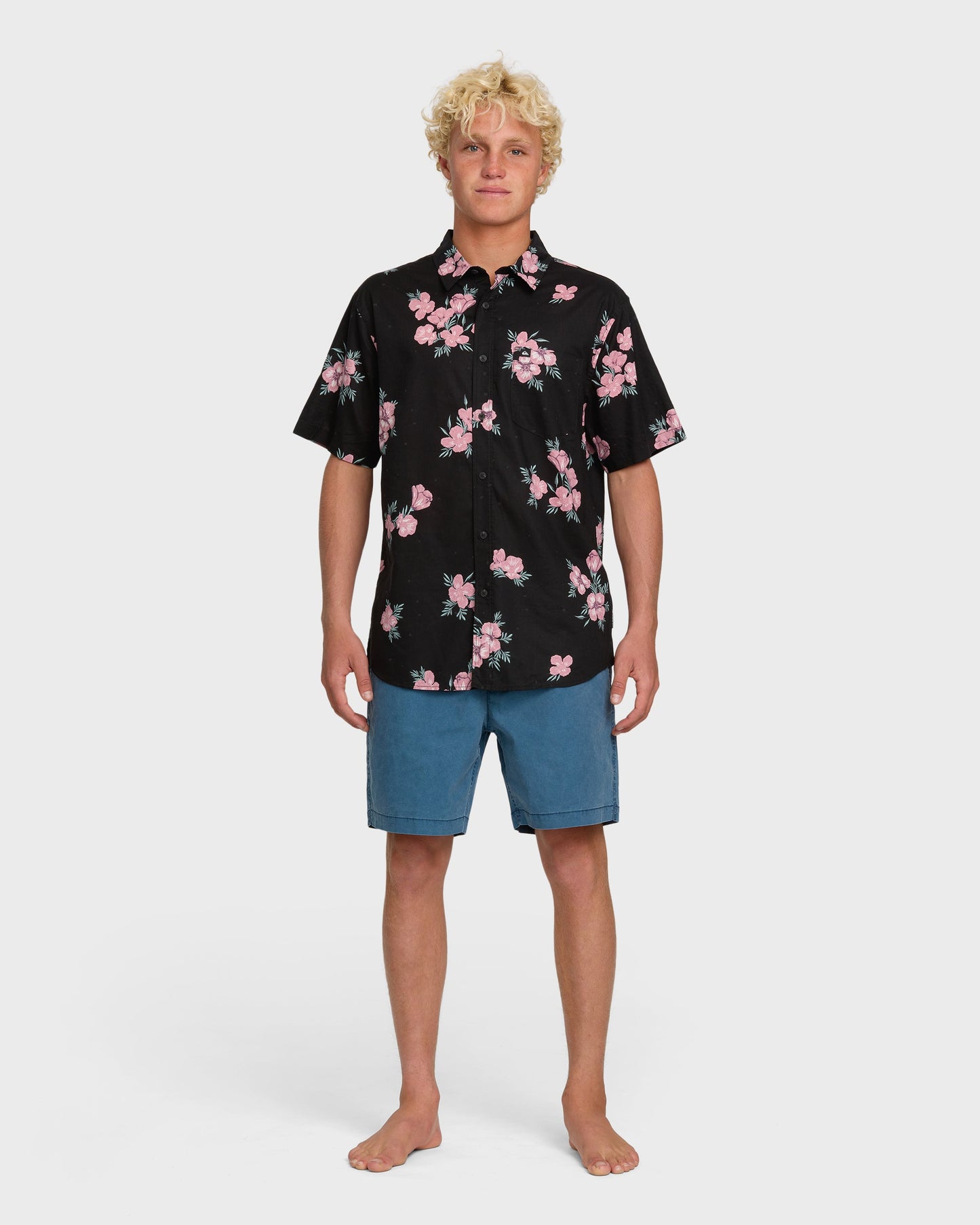 Habitats Classic Short Sleeve Shirt - Black Black Quick Silver