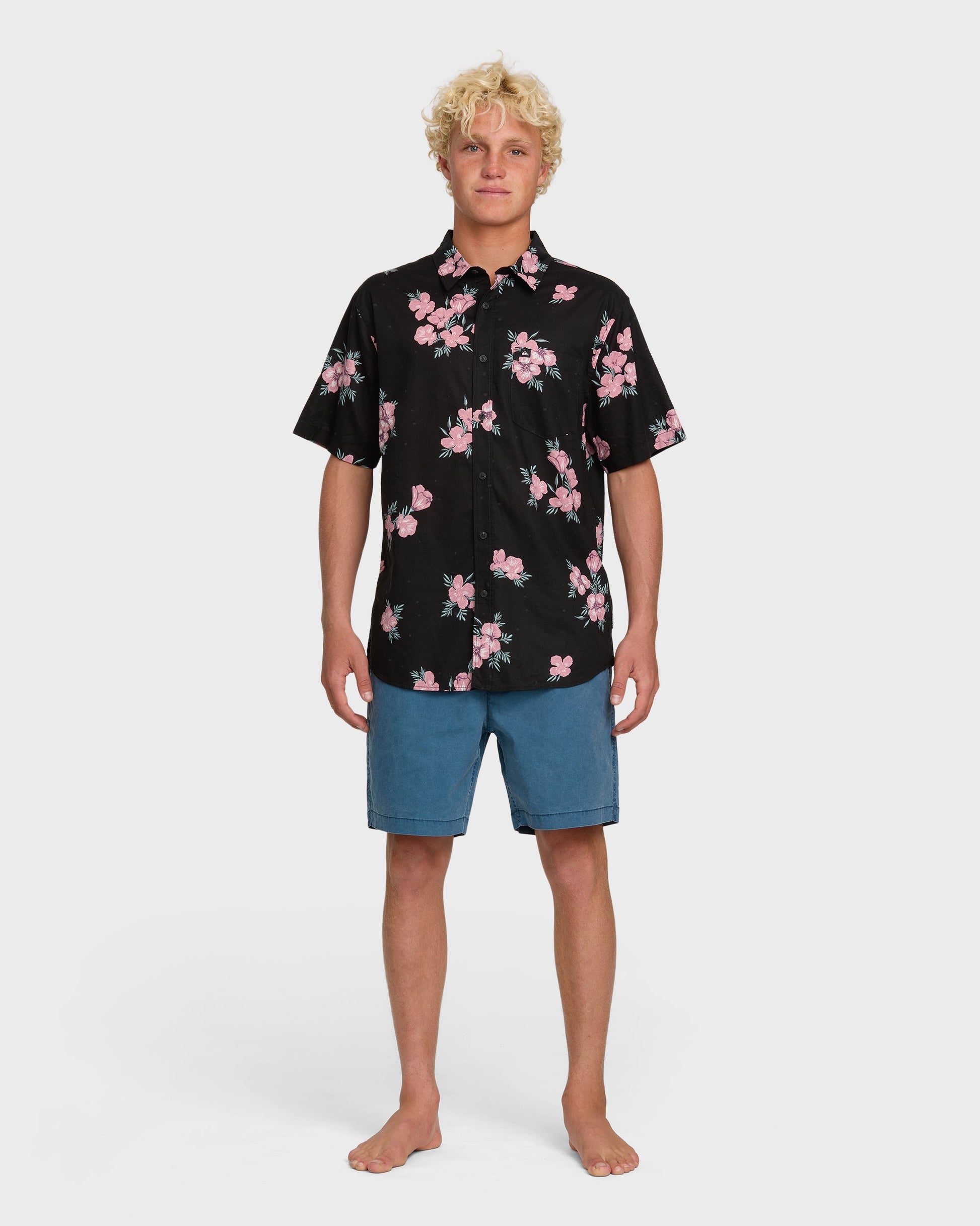 Habitats Classic Short Sleeve Shirt - Black Black Quick Silver