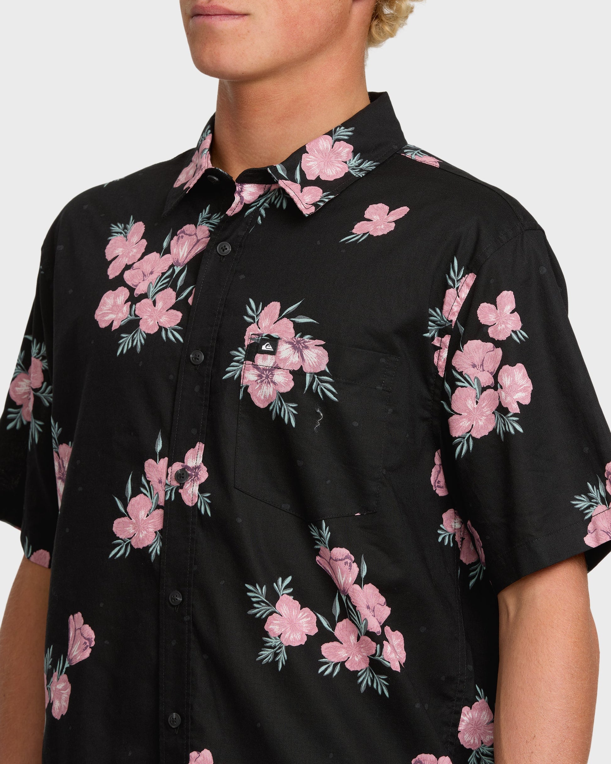 Habitats Classic Short Sleeve Shirt - Black Black Quick Silver