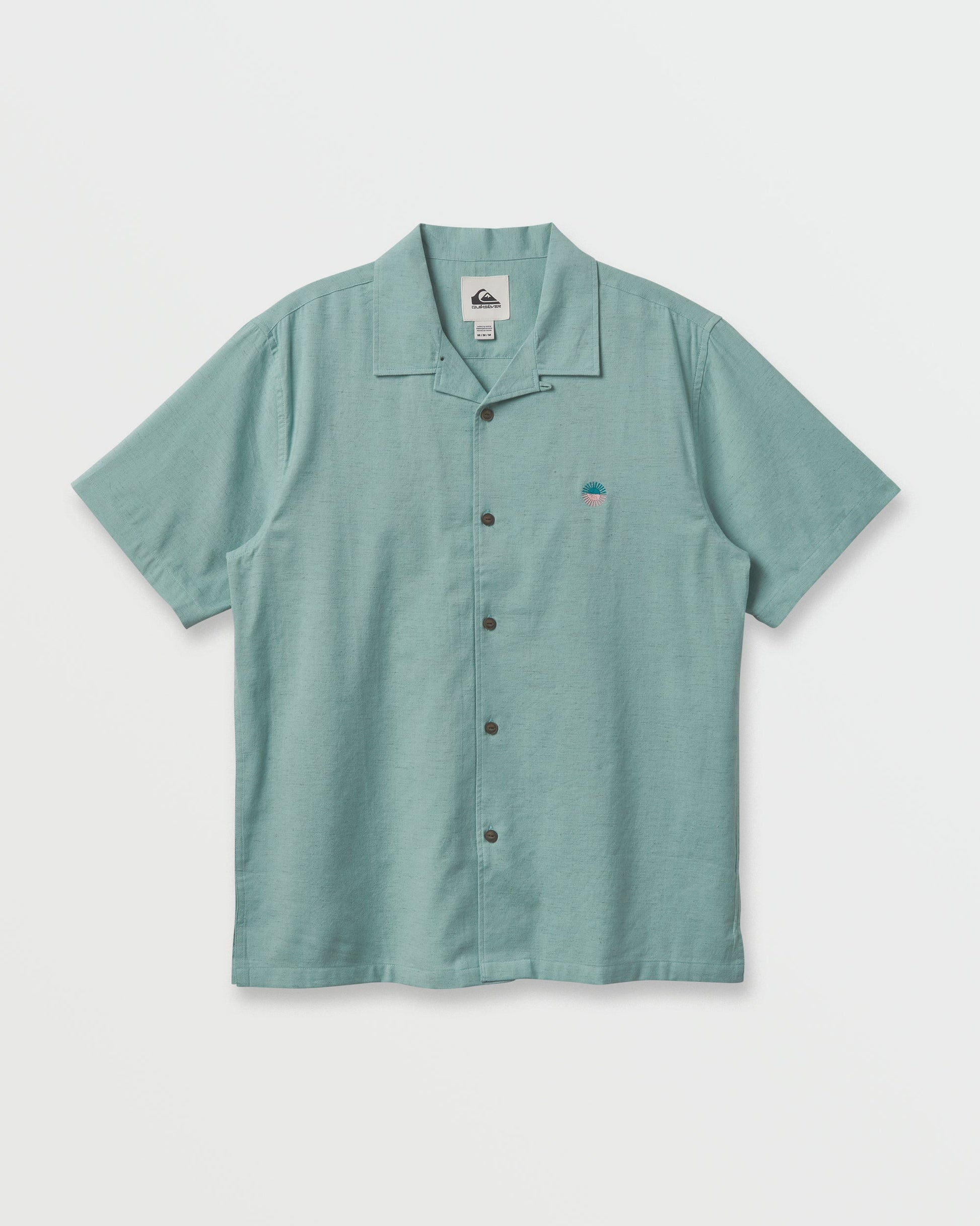 Flecky Island Short Sleeve Shirt - Jade Grey Jade Grey Quick Silver