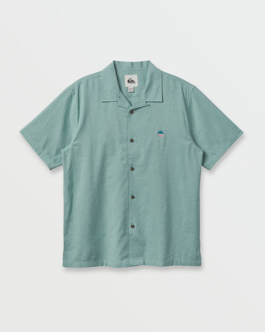 Flecky Island Short Sleeve Shirt - Jade Grey Jade Grey Quick Silver