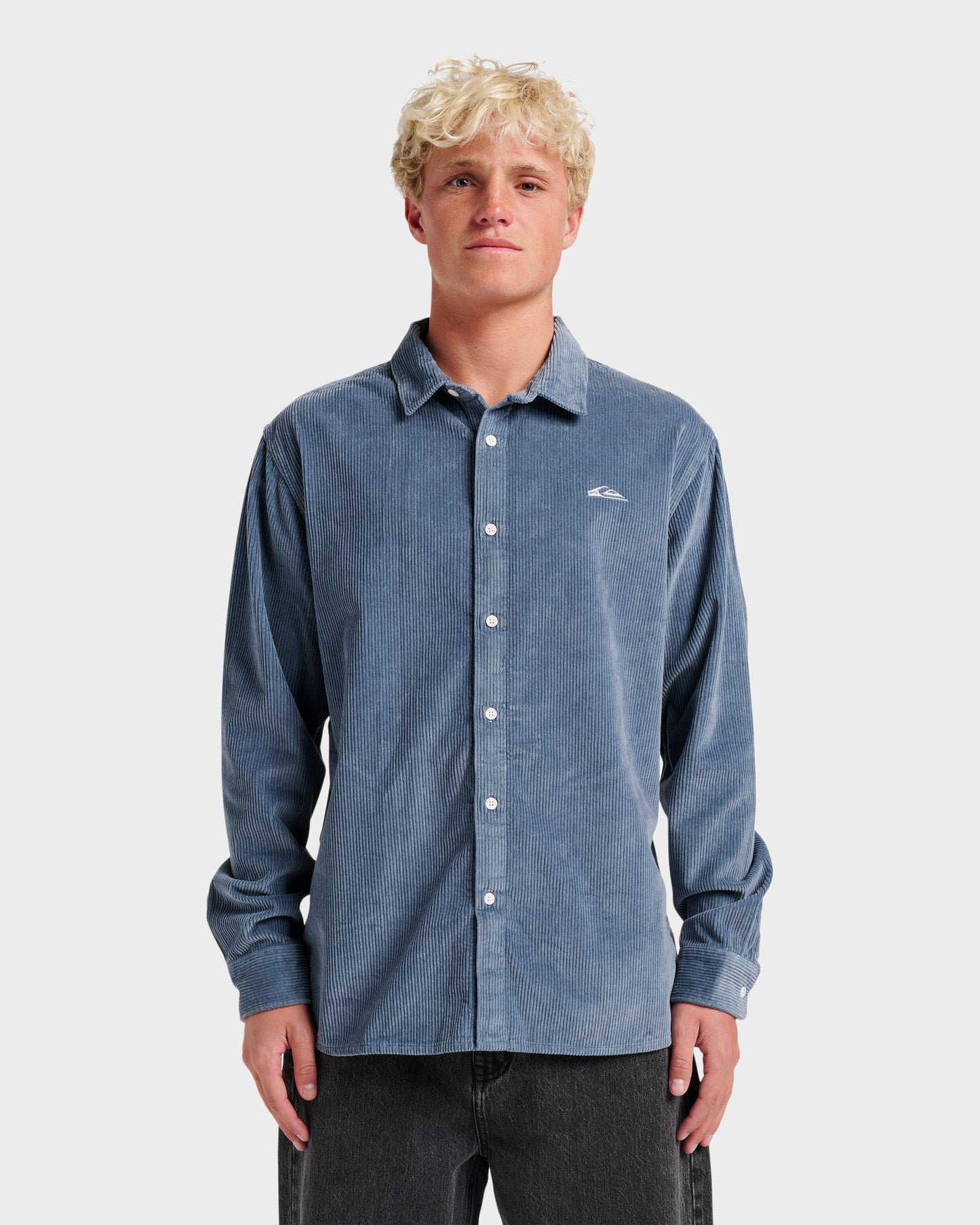 Cord Long Sleeve Shirt - China Blue China Blue Quick Silver