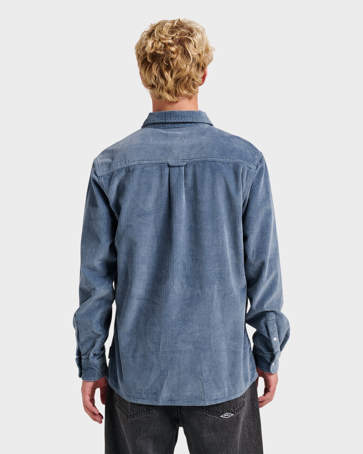 Cord Long Sleeve Shirt - China Blue China Blue Quick Silver