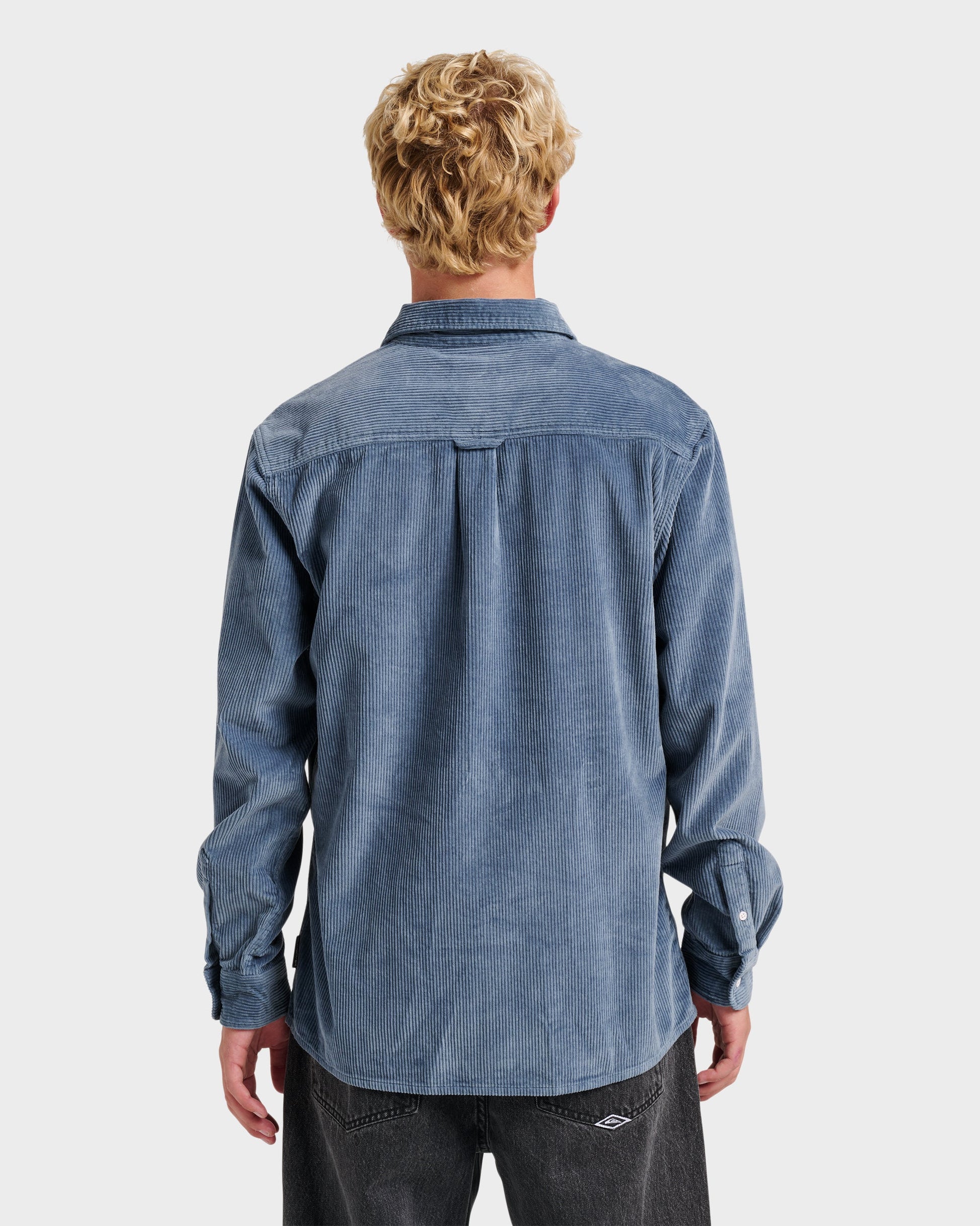 Cord Long Sleeve Shirt - China Blue China Blue Quick Silver