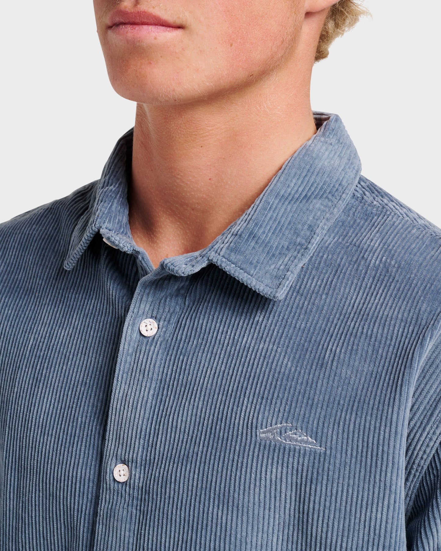 Cord Long Sleeve Shirt - China Blue China Blue Quick Silver
