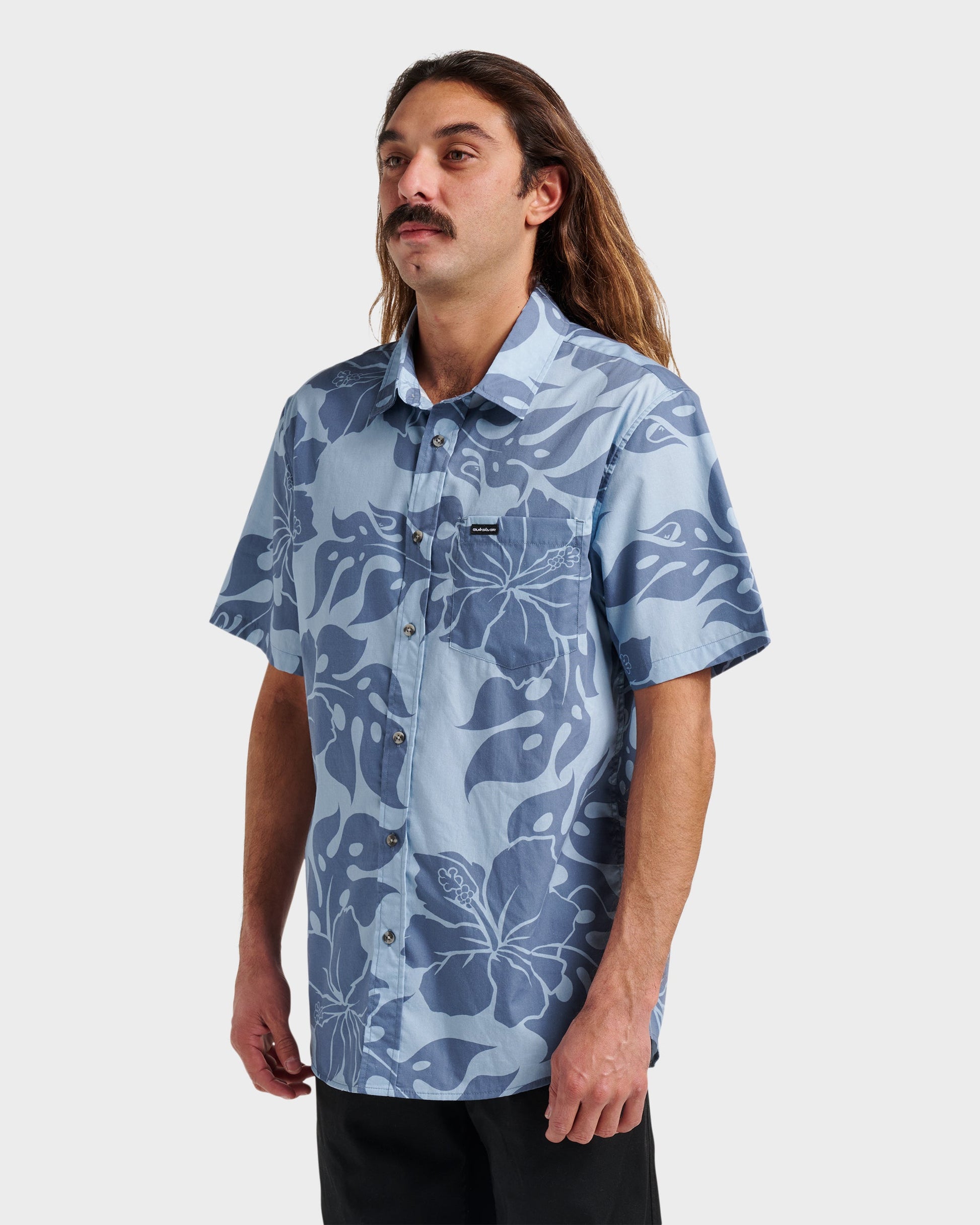 Oceanview Classic Short Sleeve Shirt - Ashley Blue Ashley Blue Quick Silver