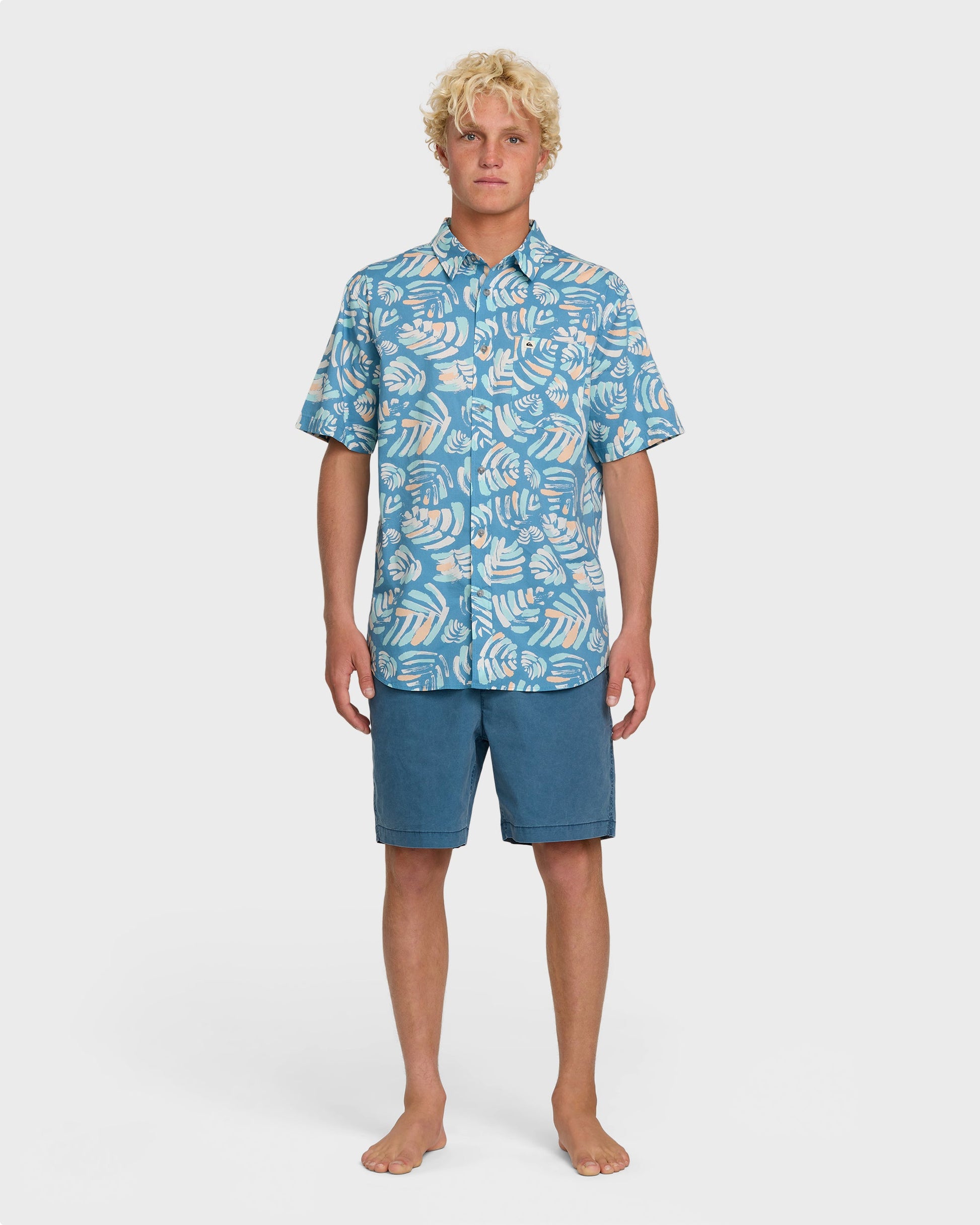 Shades Classic Stretch Short Sleeve Shirt - Niagara Niagara Quick Silver