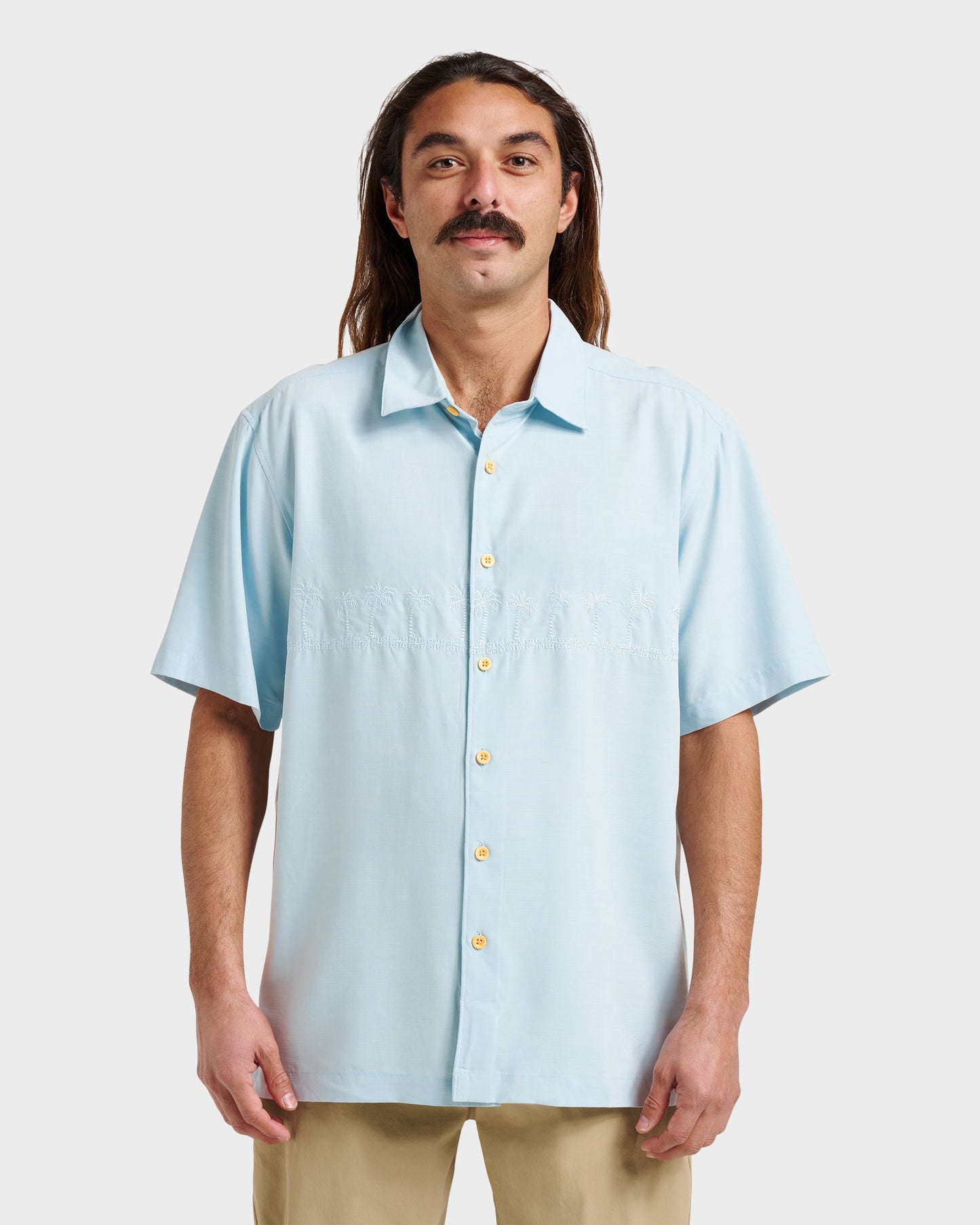 Waterman Tahiti Palms Premium Anti-Wrinkle Shirt - Sterling Blue Sterling Blue Quick Silver