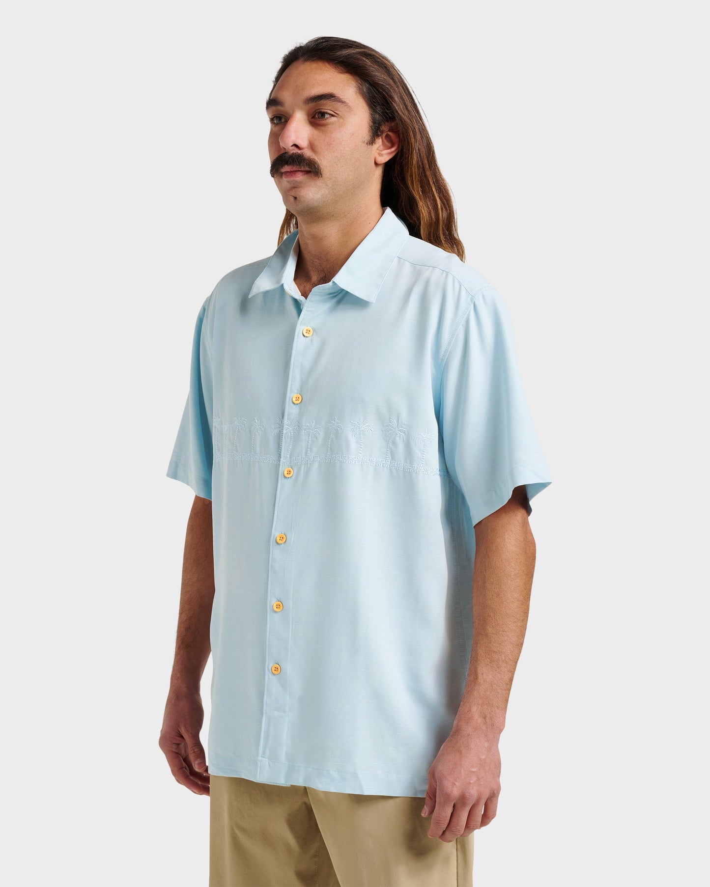 Waterman Tahiti Palms Premium Anti-Wrinkle Shirt - Sterling Blue Sterling Blue Quick Silver