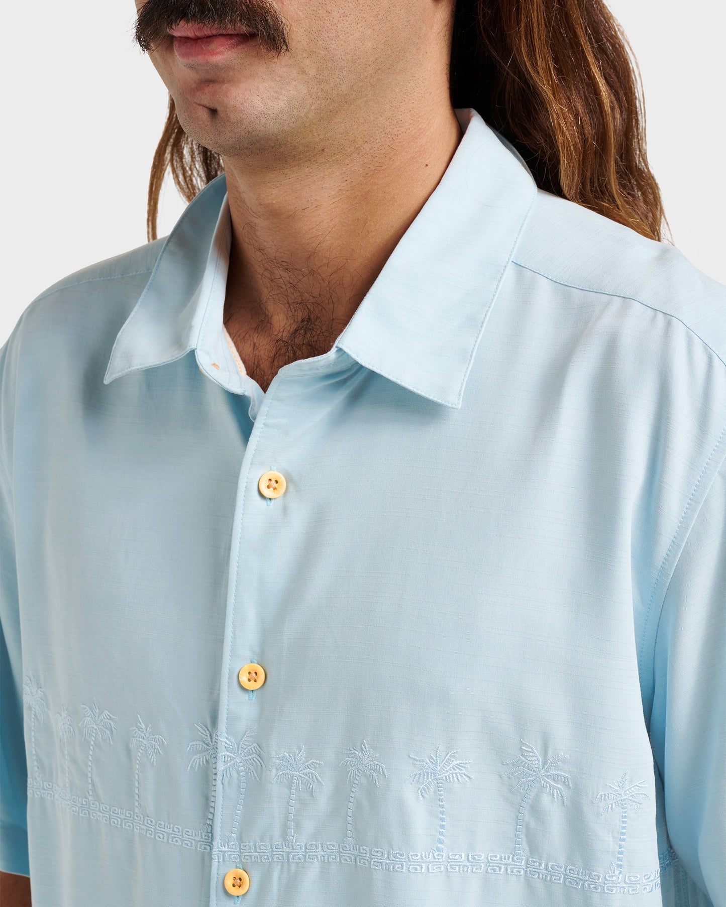 Waterman Tahiti Palms Premium Anti-Wrinkle Shirt - Sterling Blue Sterling Blue Quick Silver