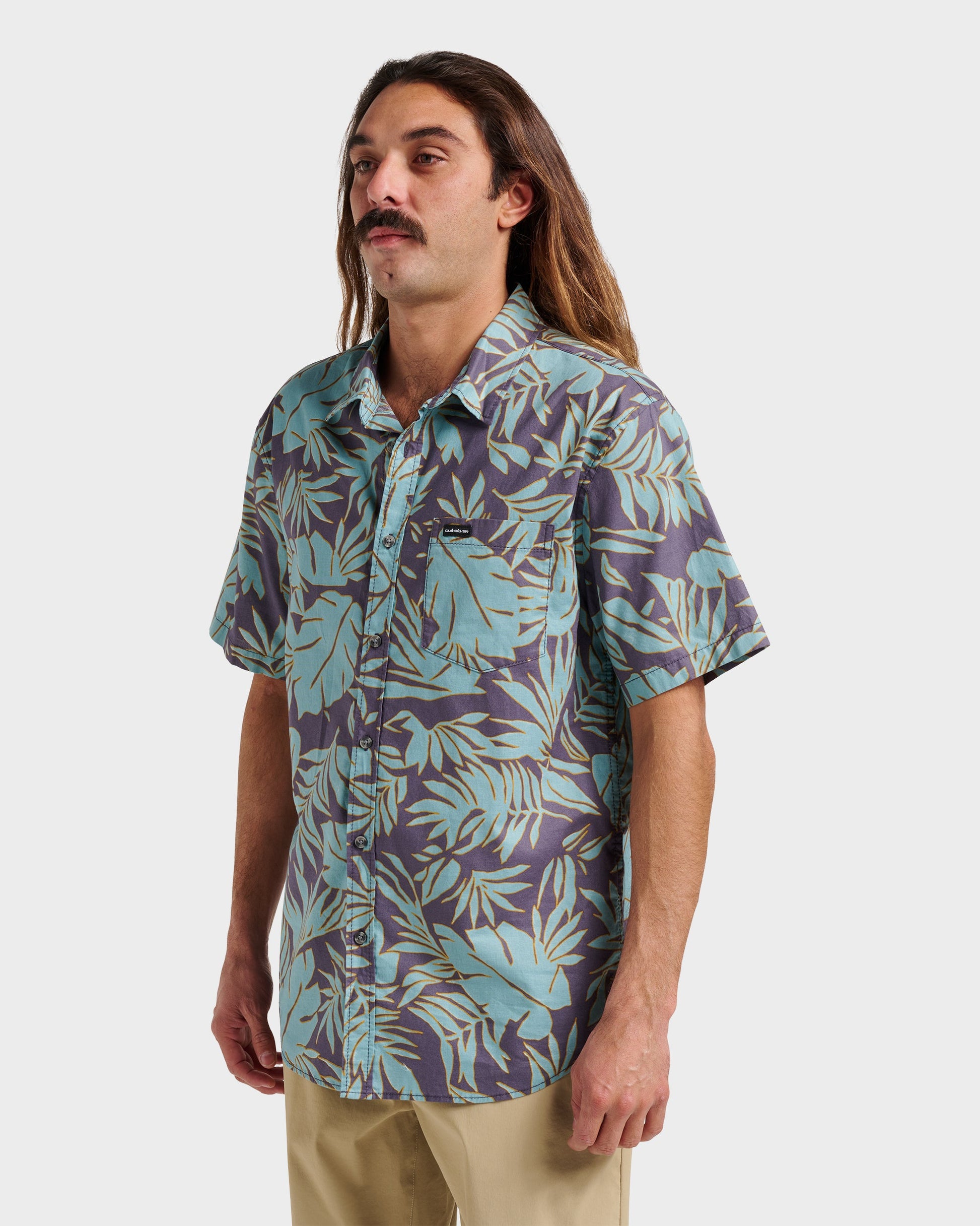 Palm Trip Classic Short Sleeve Shirt - Graystone Graystone Quick Silver