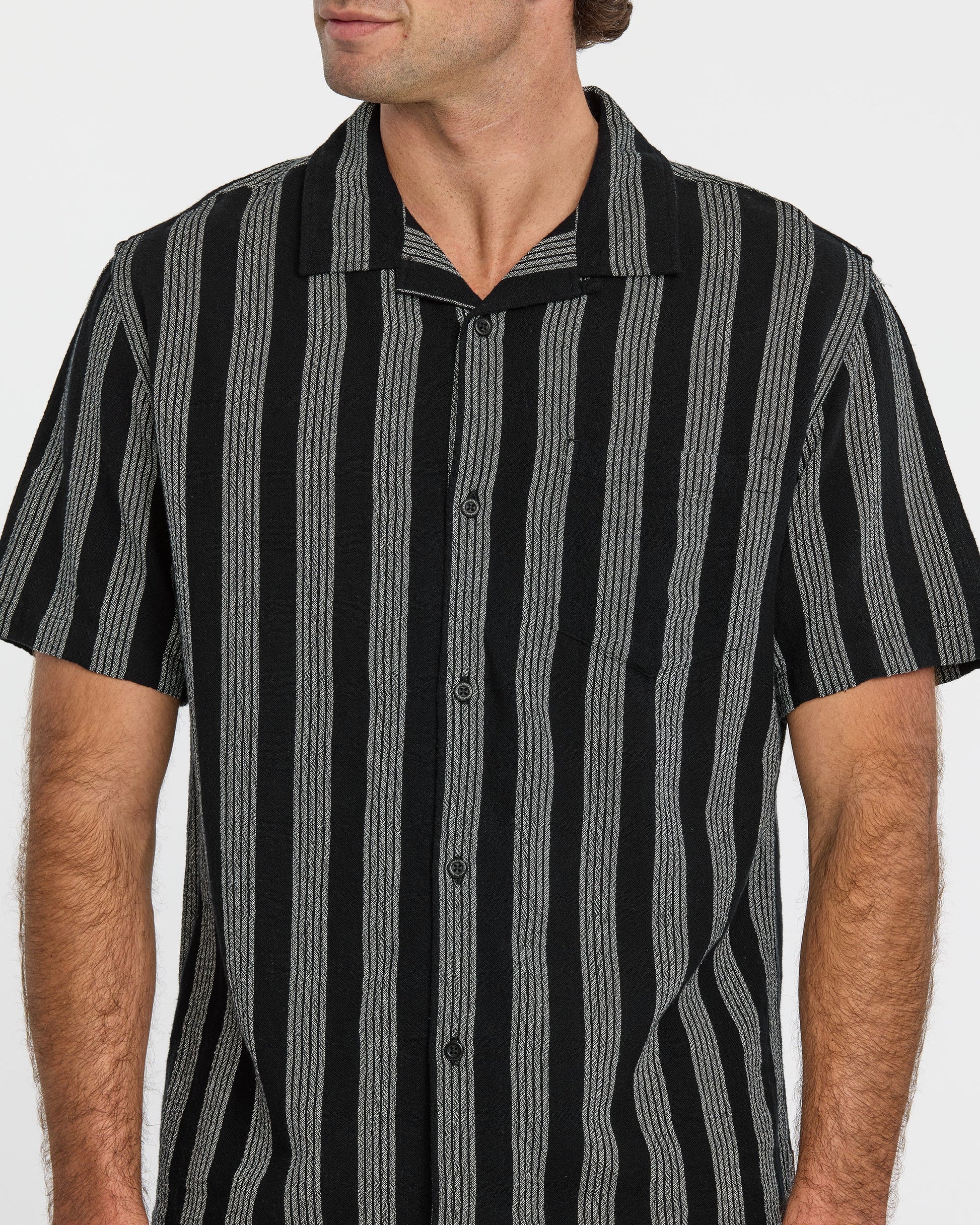Nightfall Island Short Sleeve Shirt - Black Black Quick Silver
