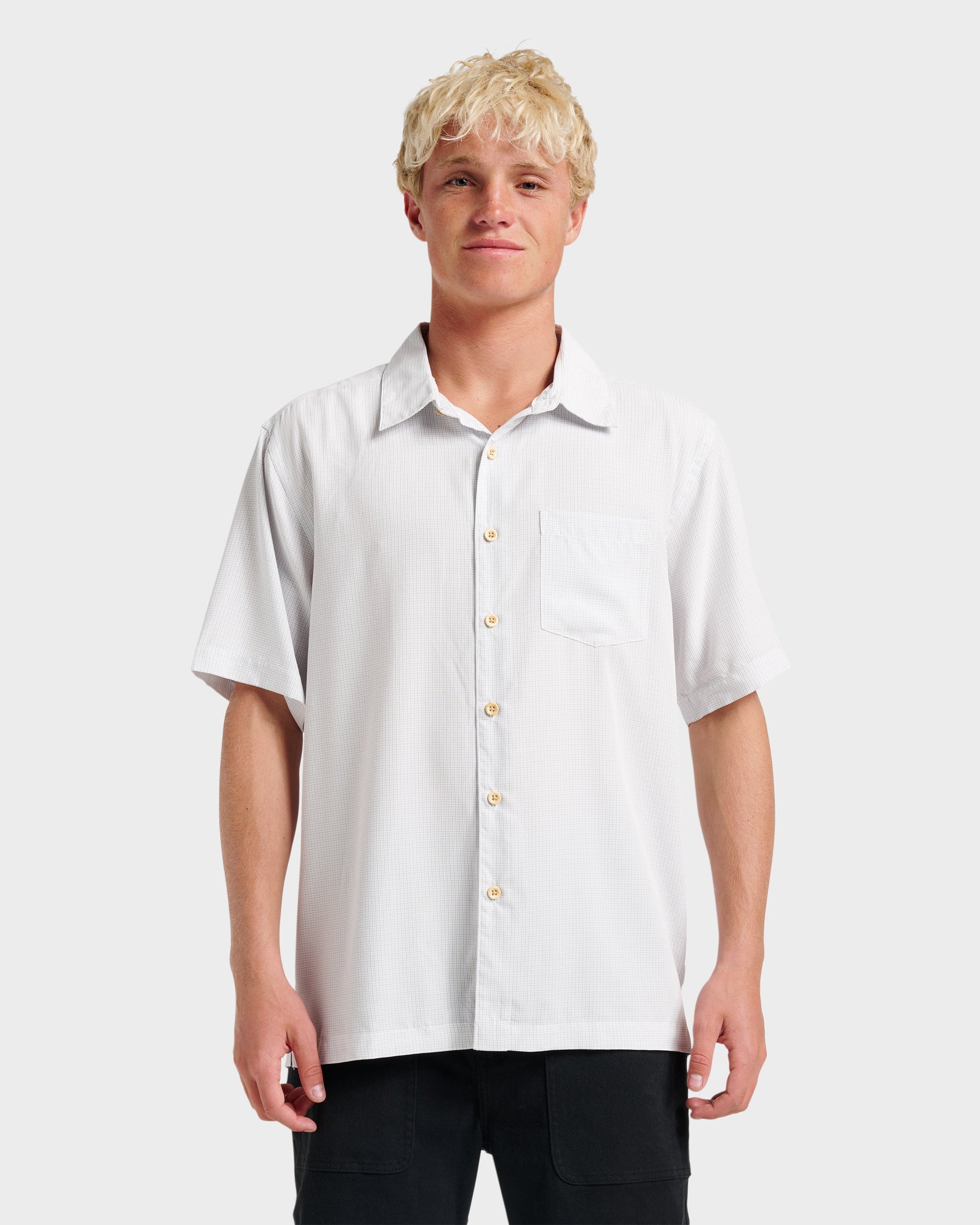 Waterman Check Out Shirt - White White Quick Silver