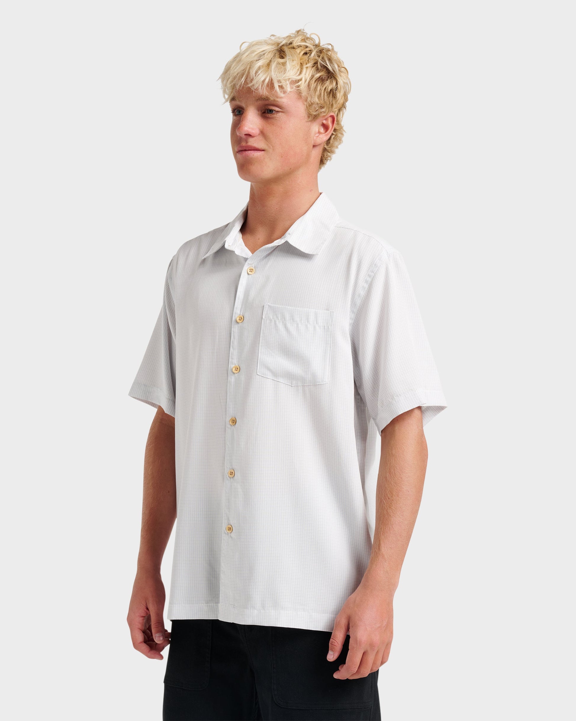 Waterman Check Out Shirt - White White Quick Silver