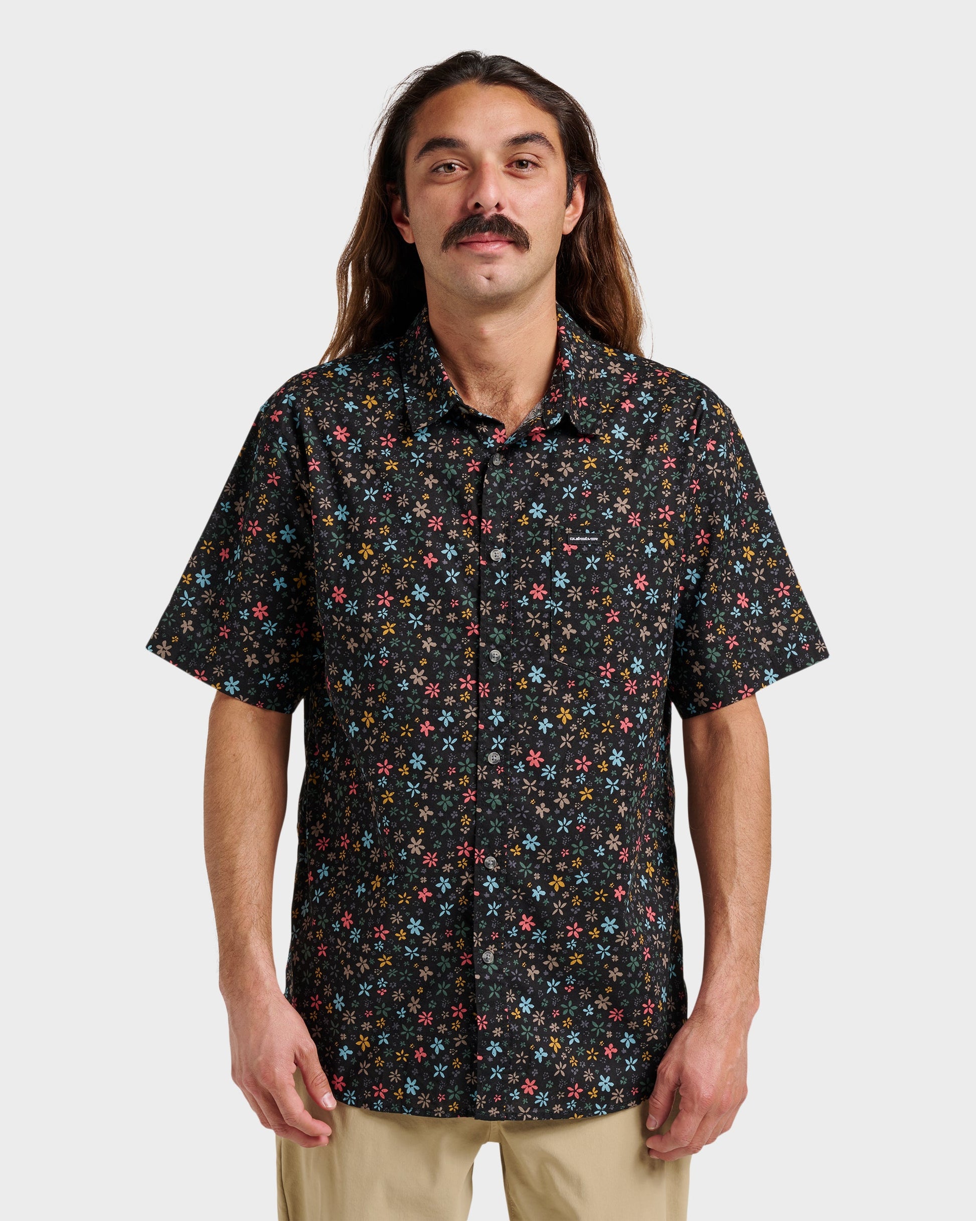 Ditsy Mini Classic Short Sleeve Shirt - Eclipse Eclipse Quick Silver