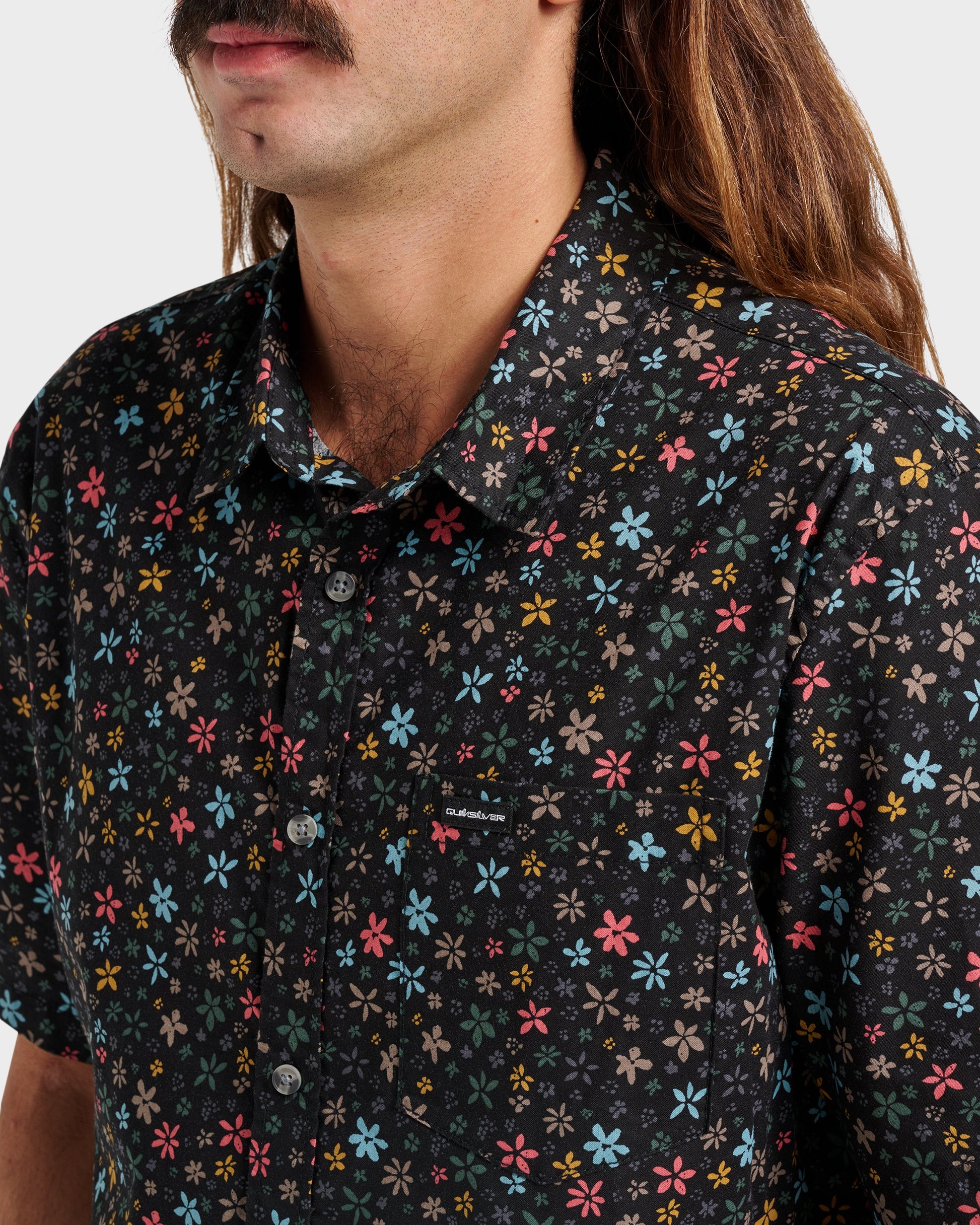 Ditsy Mini Classic Short Sleeve Shirt - Eclipse Eclipse Quick Silver