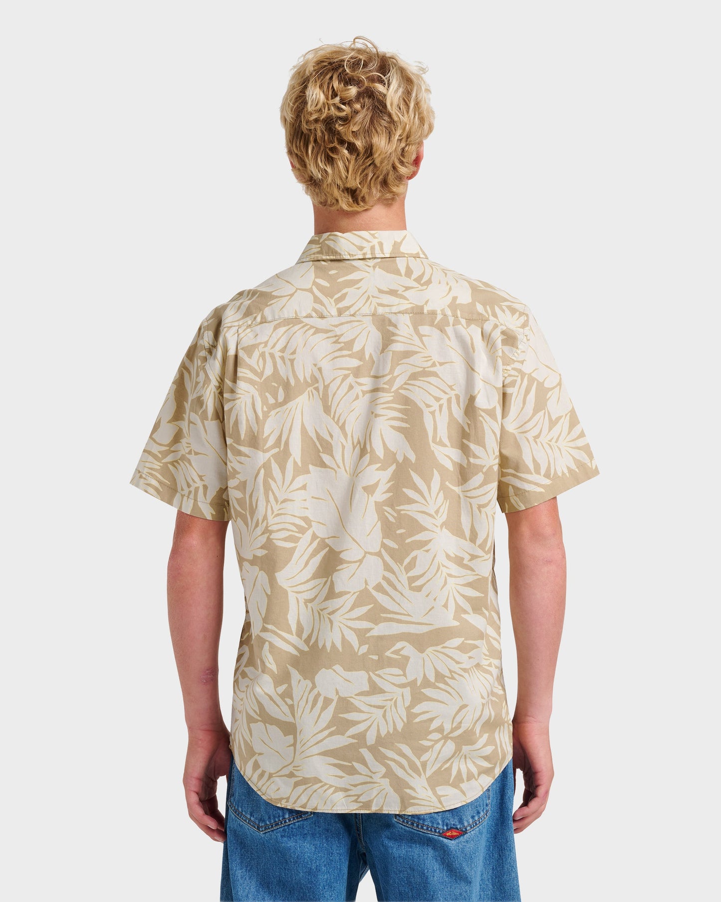 Palm Trip Classic Short Sleeve Shirt - Twill Twill Quick Silver