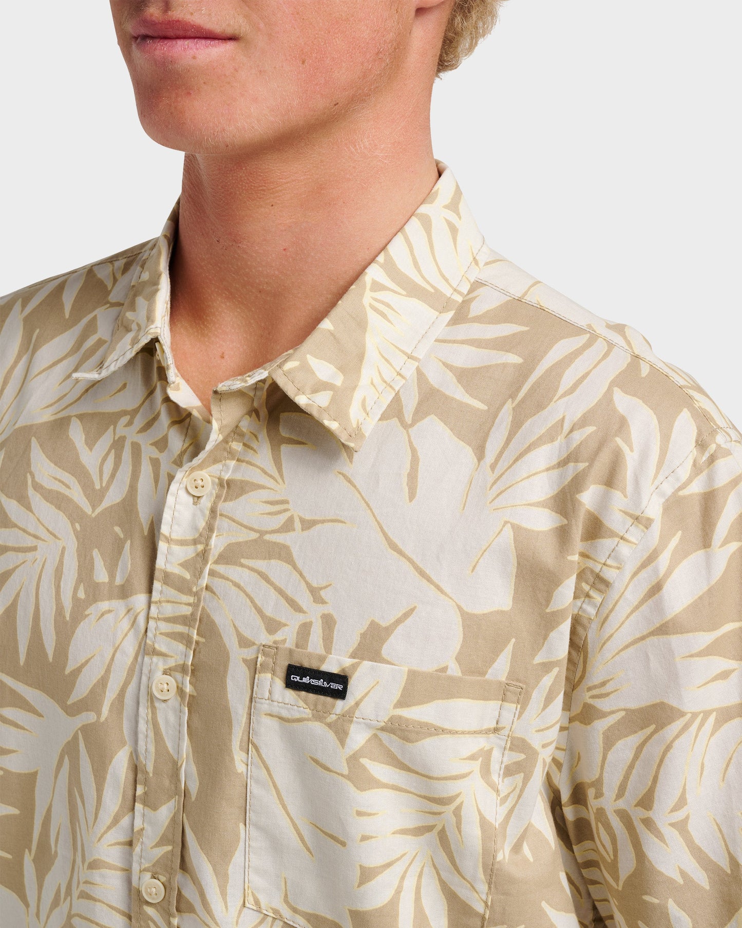 Palm Trip Classic Short Sleeve Shirt - Twill Twill Quick Silver