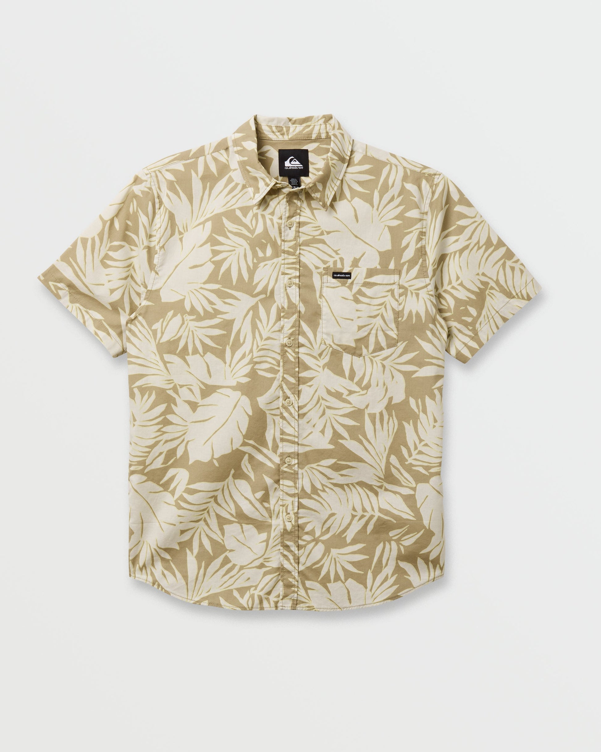 Palm Trip Classic Short Sleeve Shirt - Twill Twill Quick Silver