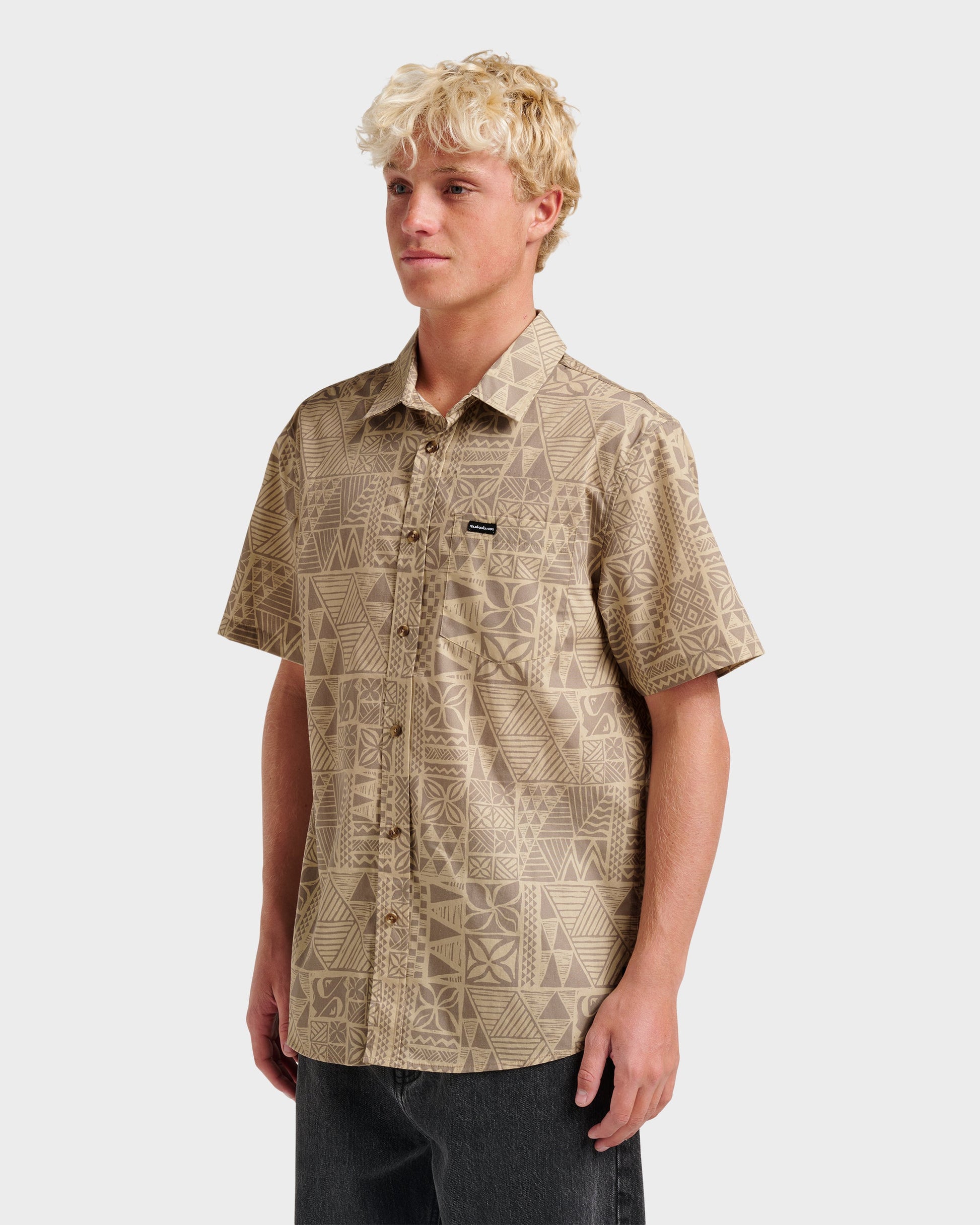 Makaha Classic Short Sleeve Shirt - Twill Twill Quick Silver