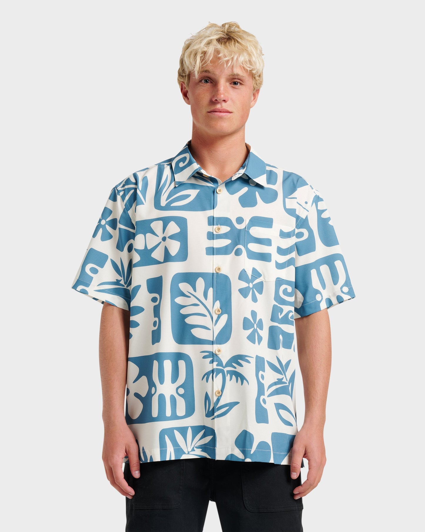 Waterman Dunes Shirt - White White Quick Silver