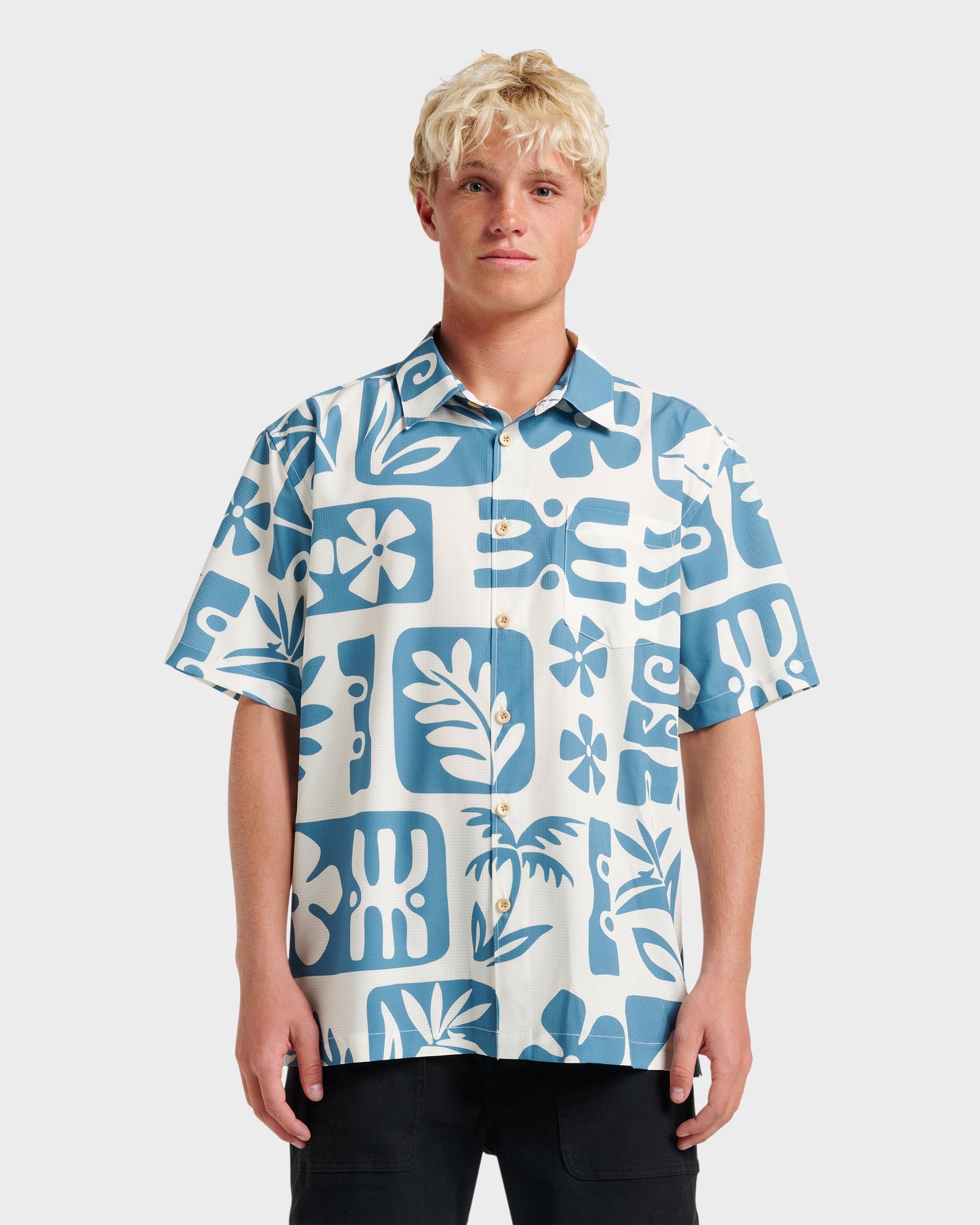 Waterman Dunes Shirt - White White Quick Silver