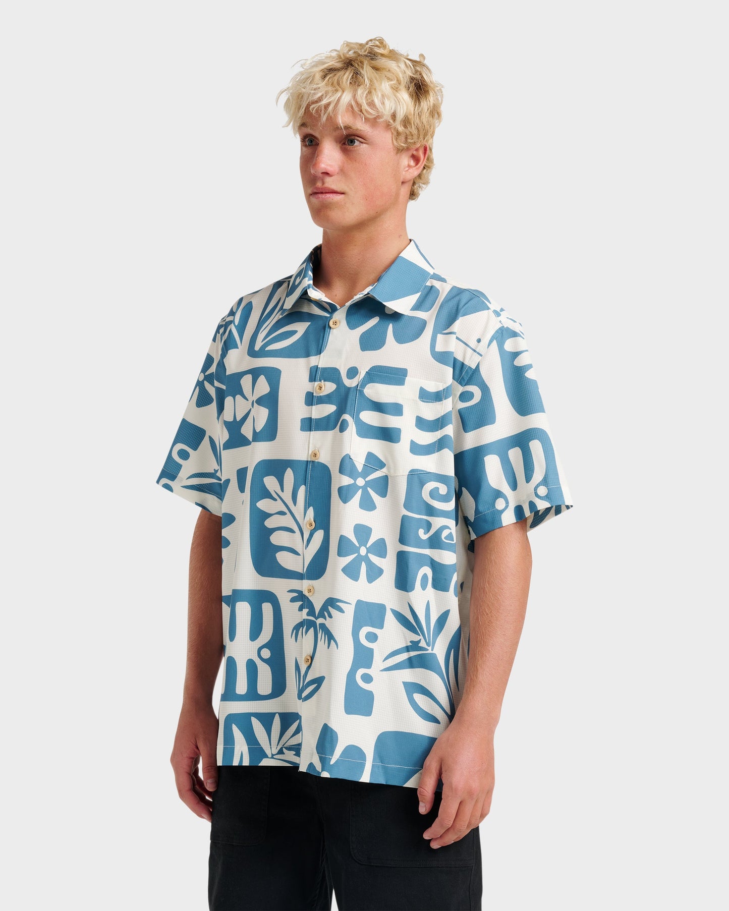 Waterman Dunes Shirt - White White Quick Silver