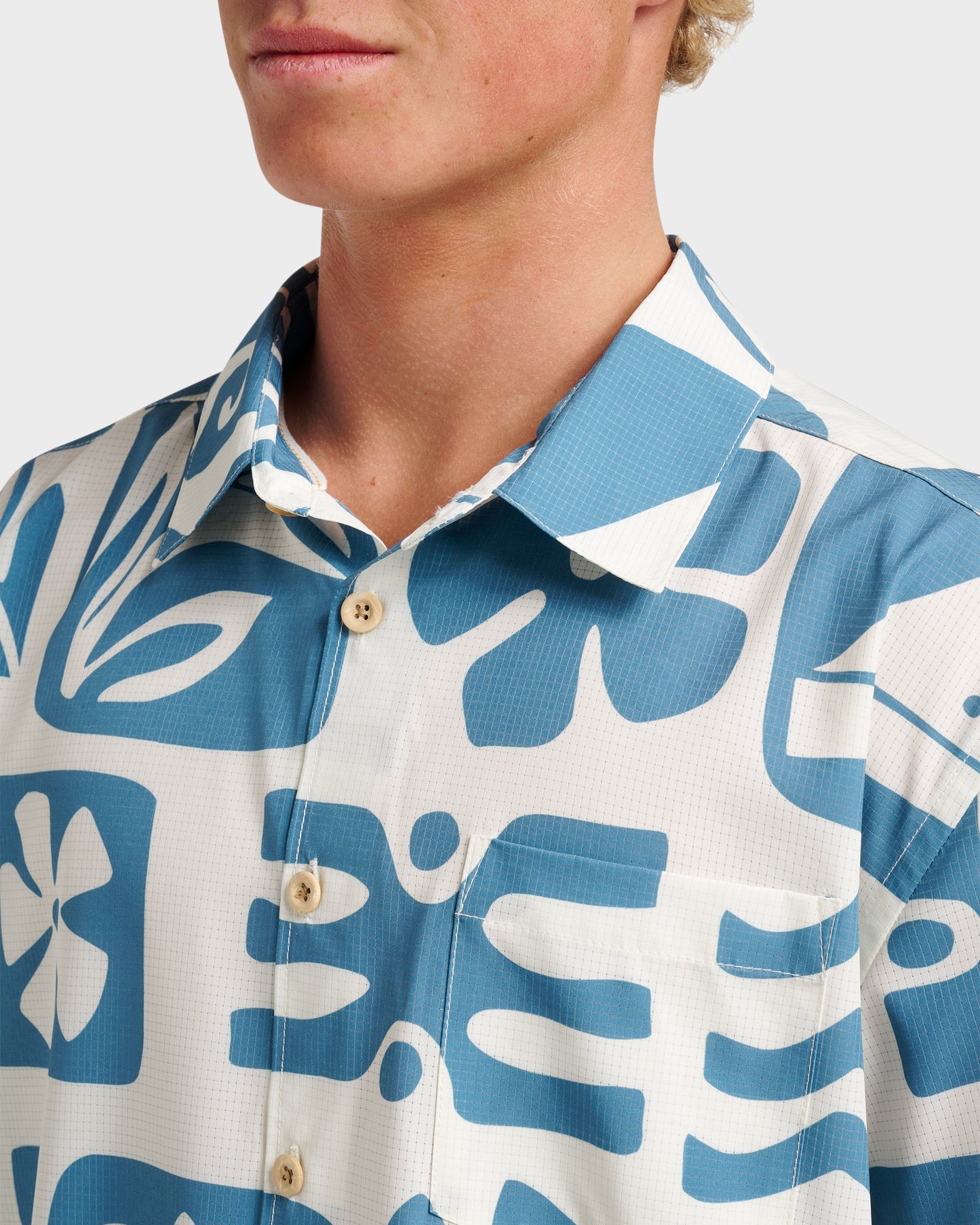 Waterman Dunes Shirt - White White Quick Silver