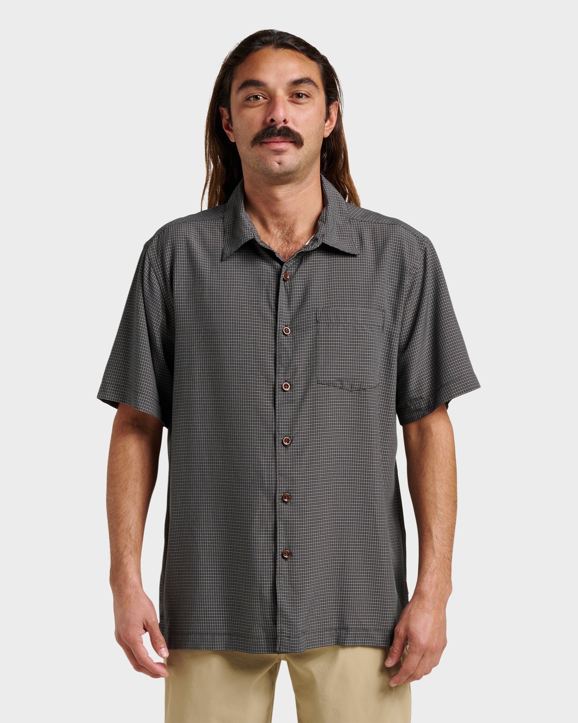 Waterman Check Out Shirt - Phantom Phantom Quick Silver