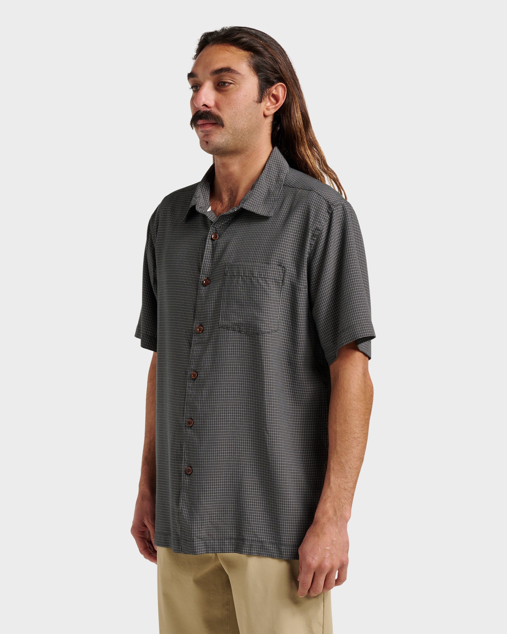 Waterman Check Out Shirt - Phantom Phantom Quick Silver