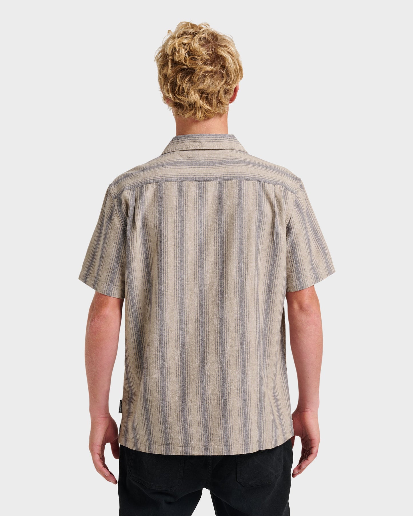 Oxford Stripe Casual Short Sleeve Shirt - Fallen Rock Fallen Rock Quick Silver