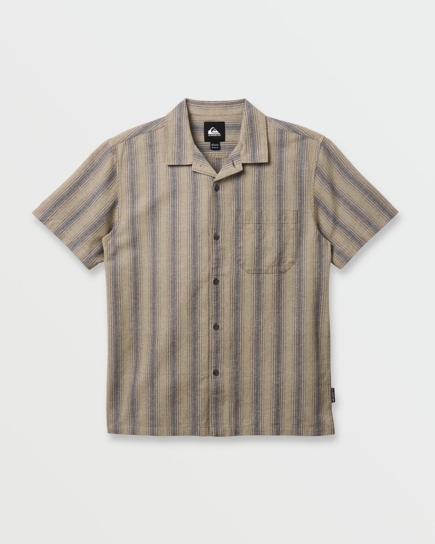 Oxford Stripe Casual Short Sleeve Shirt - Fallen Rock Fallen Rock Quick Silver