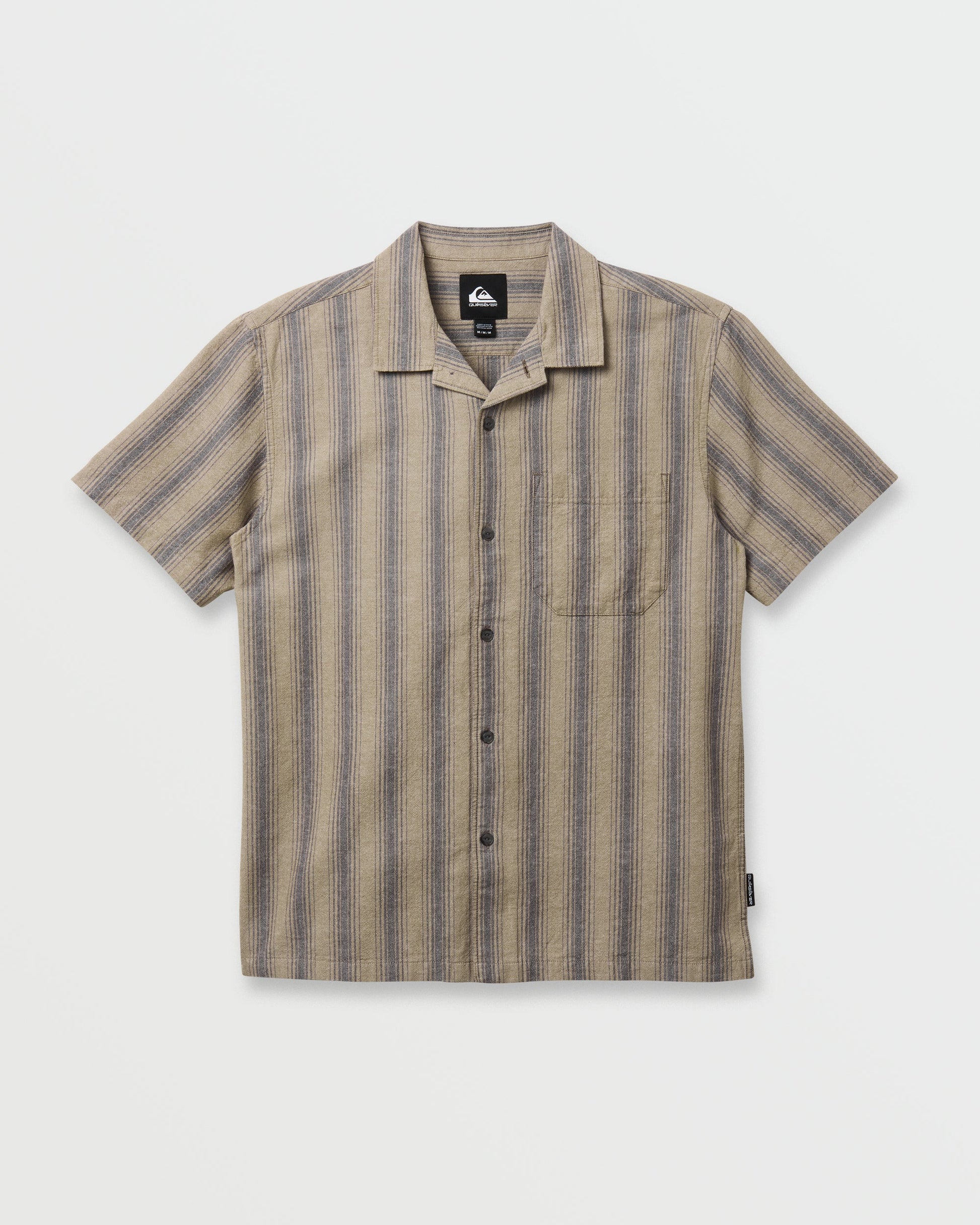 Oxford Stripe Casual Short Sleeve Shirt - Fallen Rock Fallen Rock Quick Silver