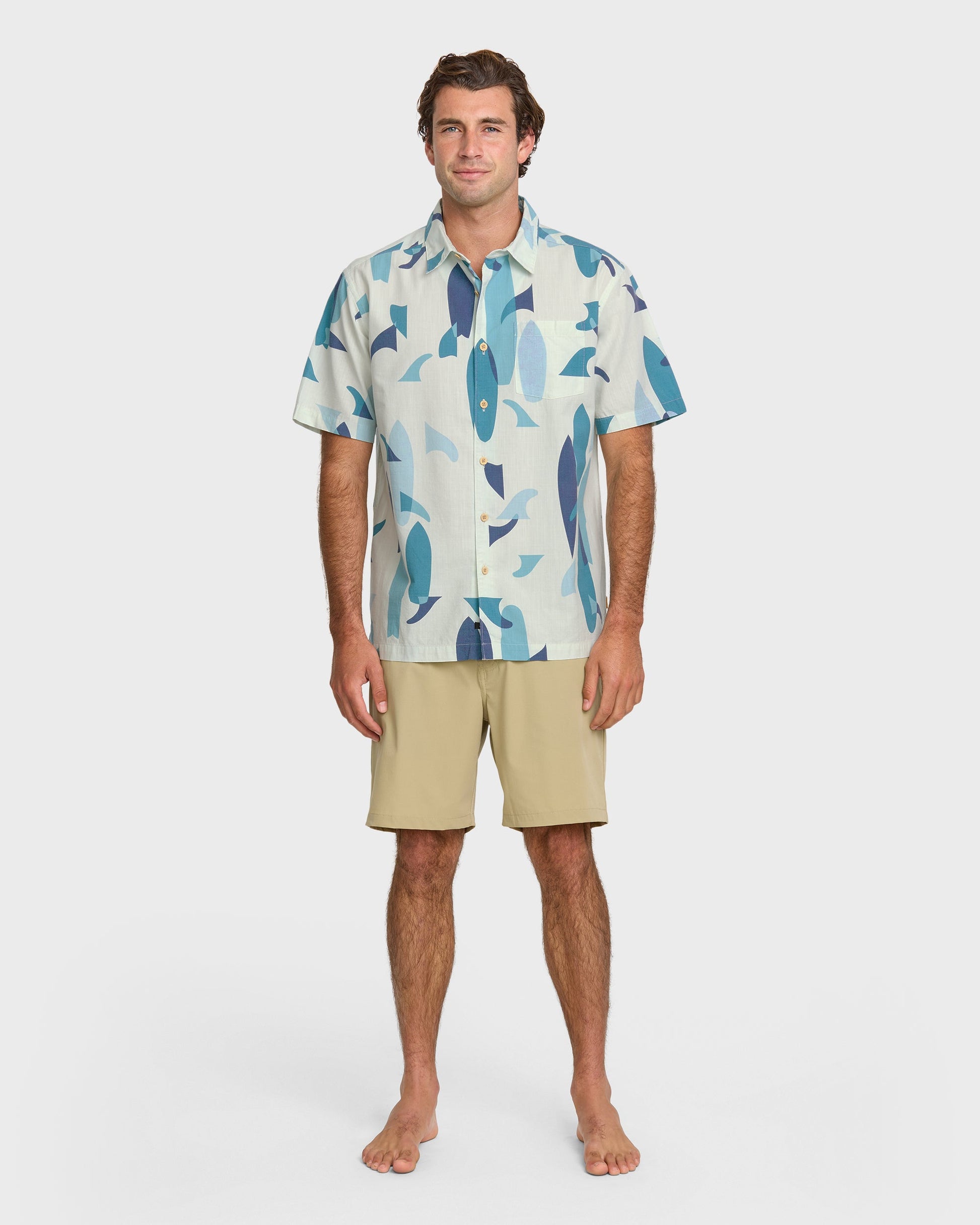 Waterman Boardo Shirt - Sea Blue Sea Blue Quick Silver