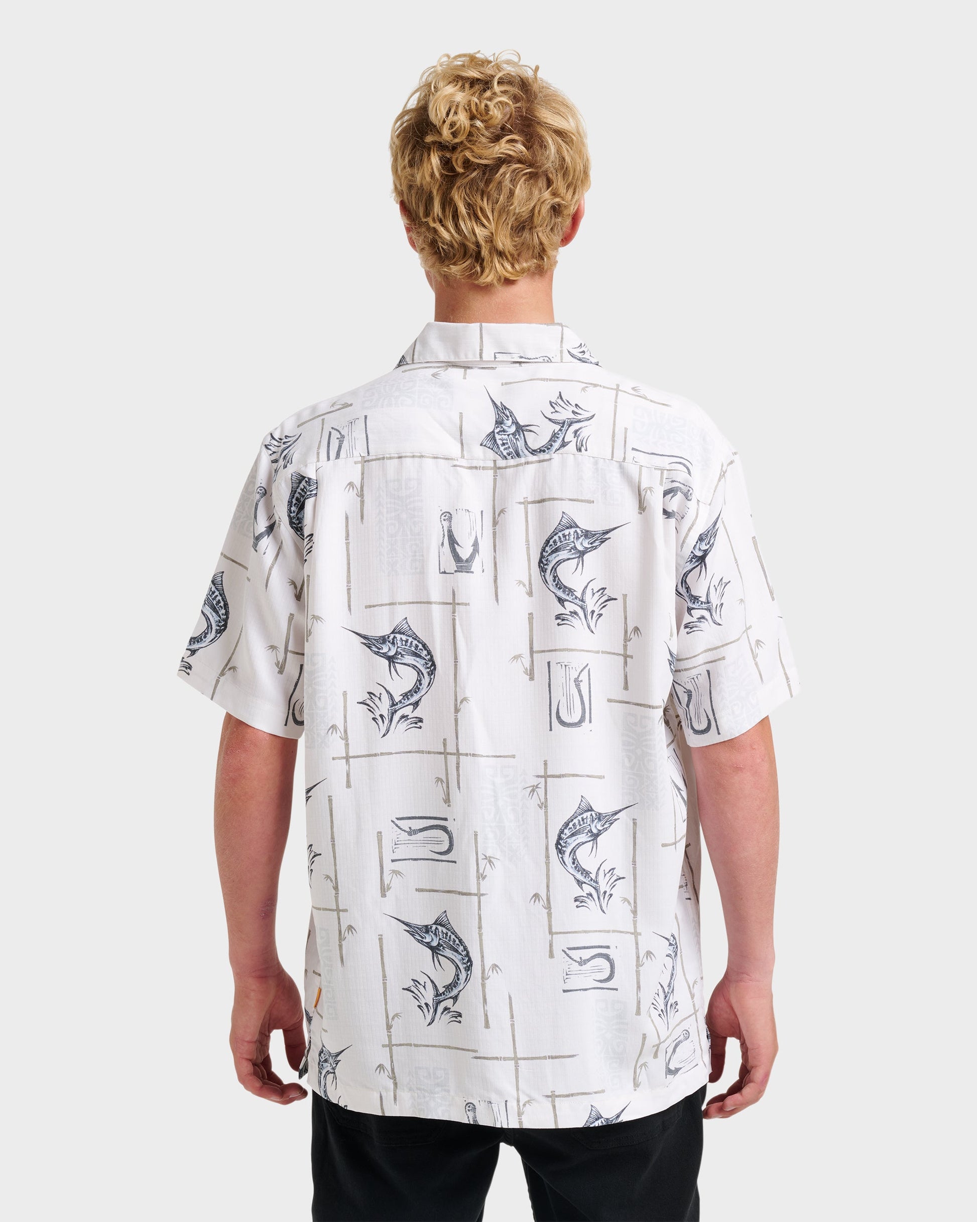Waterman Big Day Short Sleeve Shirt - White White Quick Silver