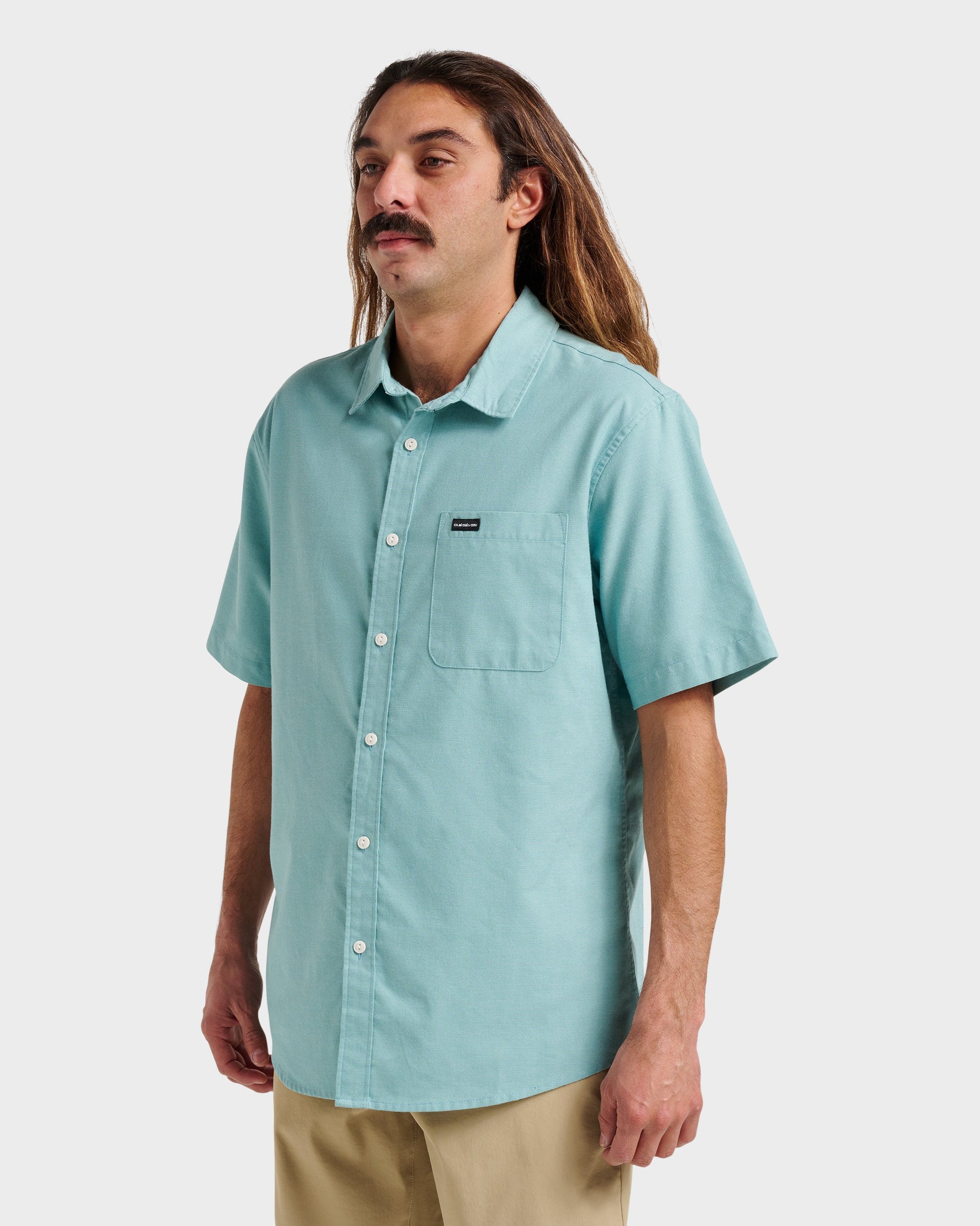 Shoreline Classic Short Sleeve Shirt - Dusty Turquoise Dusty Turquoise Quick Silver