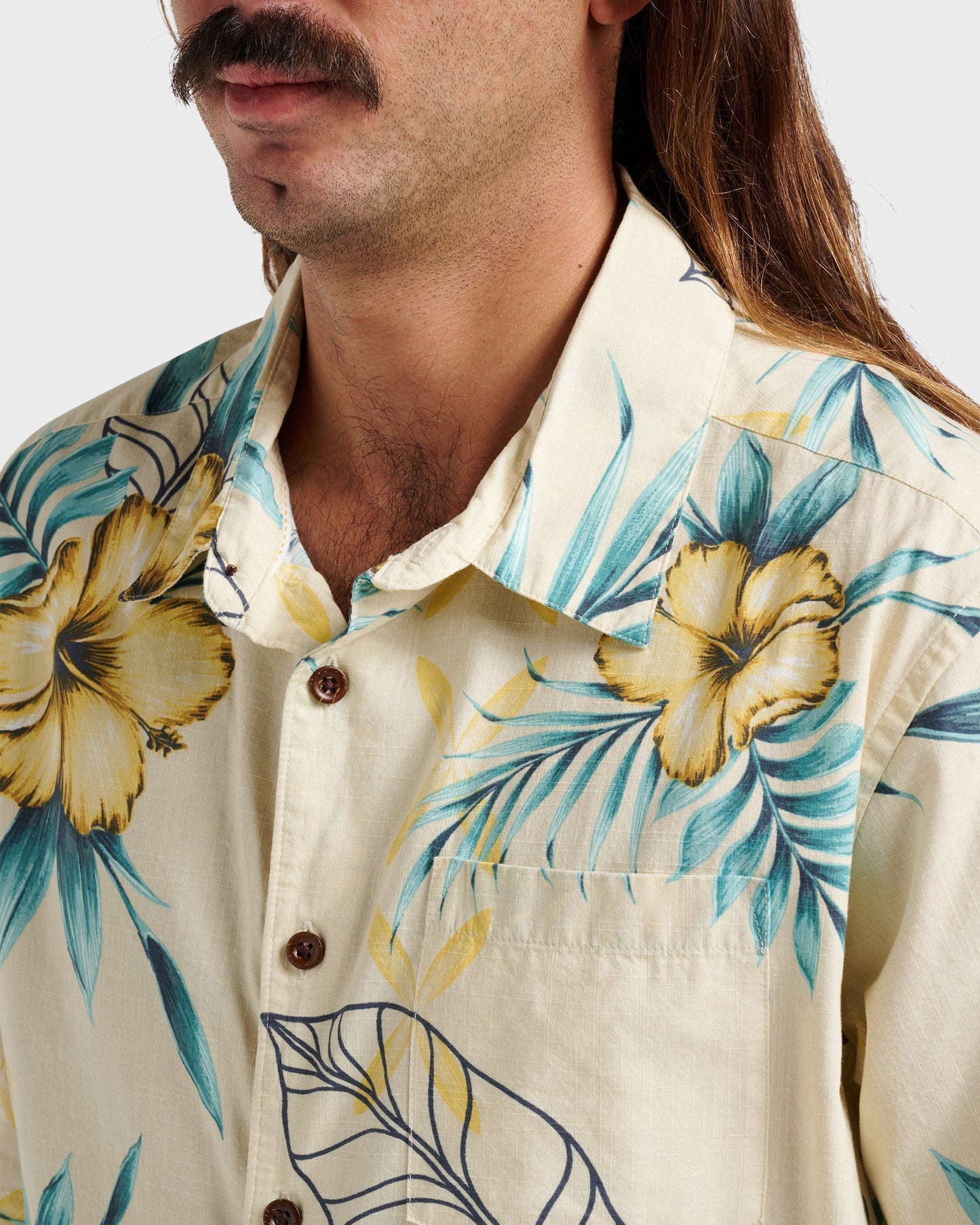 Waterman Playita Floral Shirt - Hay Hay Quick Silver