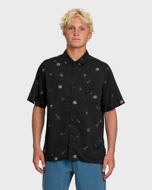 Beach Club Classic Short Sleeve Shirt - Black Black Quick Silver