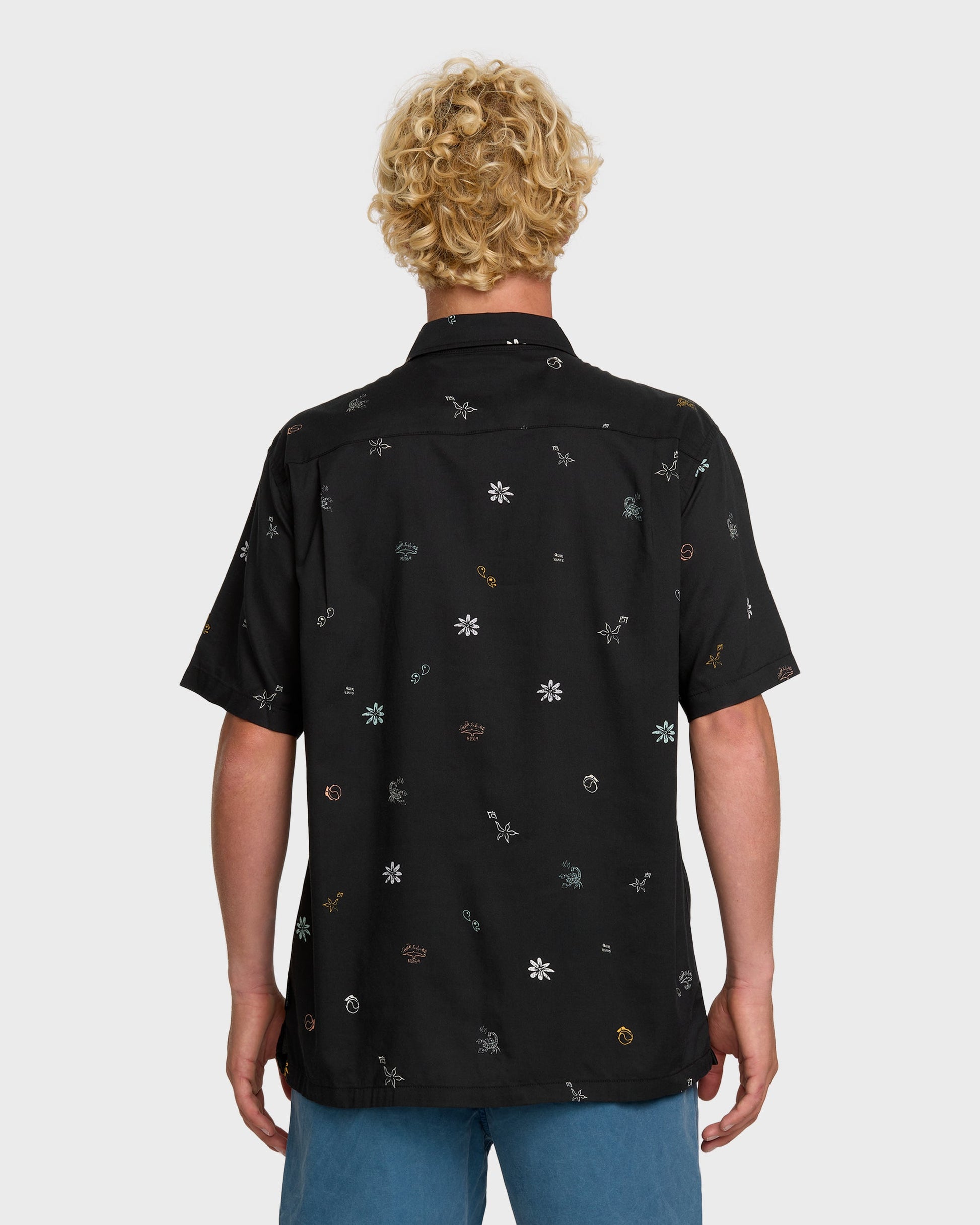 Beach Club Classic Short Sleeve Shirt - Black Black Quick Silver