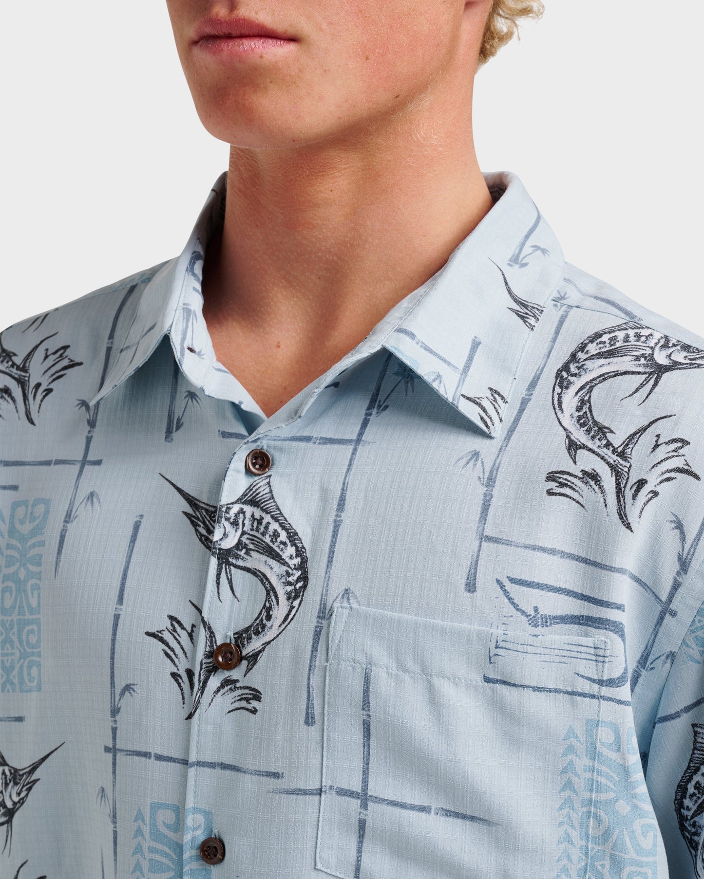 Waterman Big Day Short Sleeve Shirt - Ashley Blue Ashley Blue Quick Silver