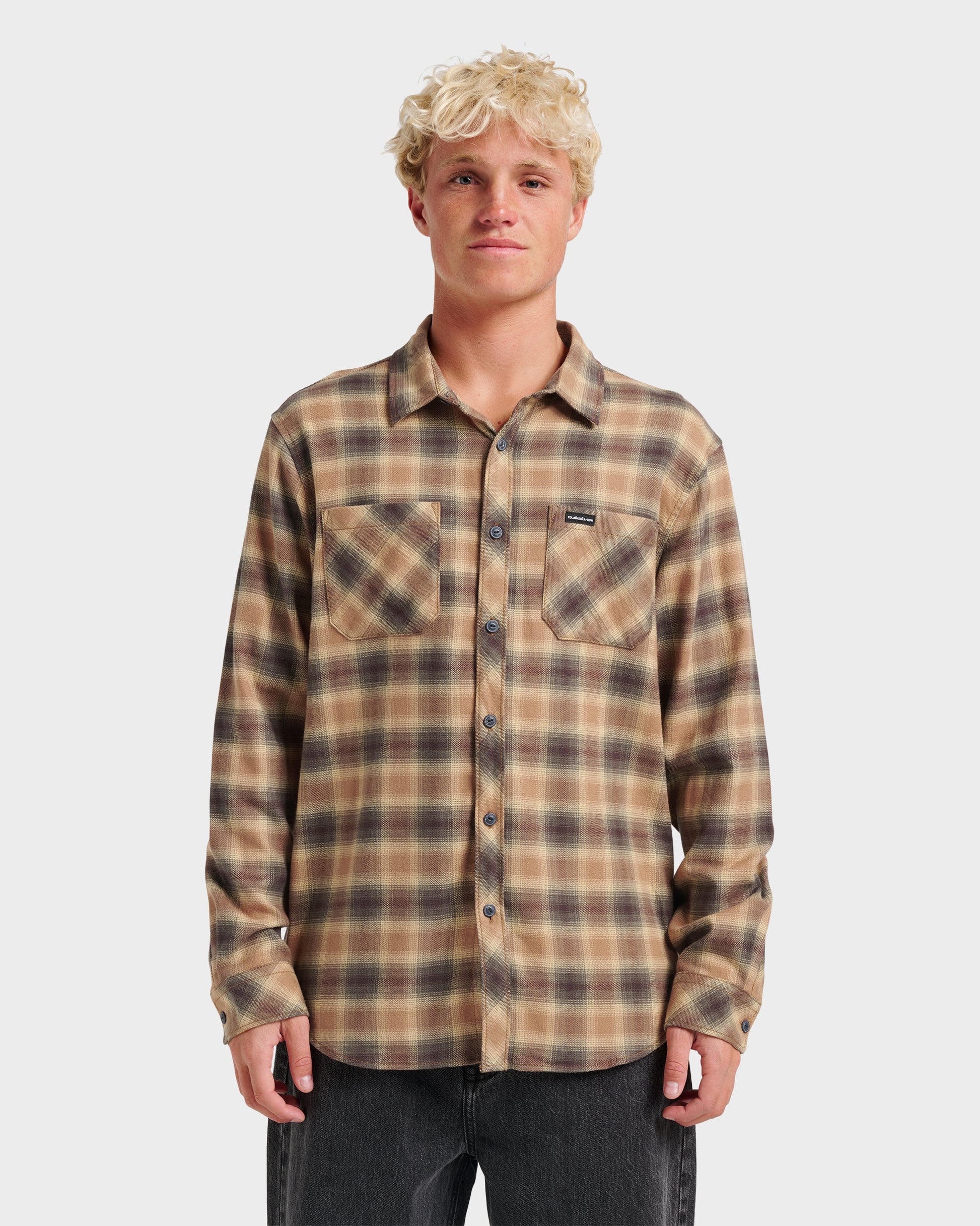 Terrace Stretch Flannel Shirt - Almond Almond Quick Silver