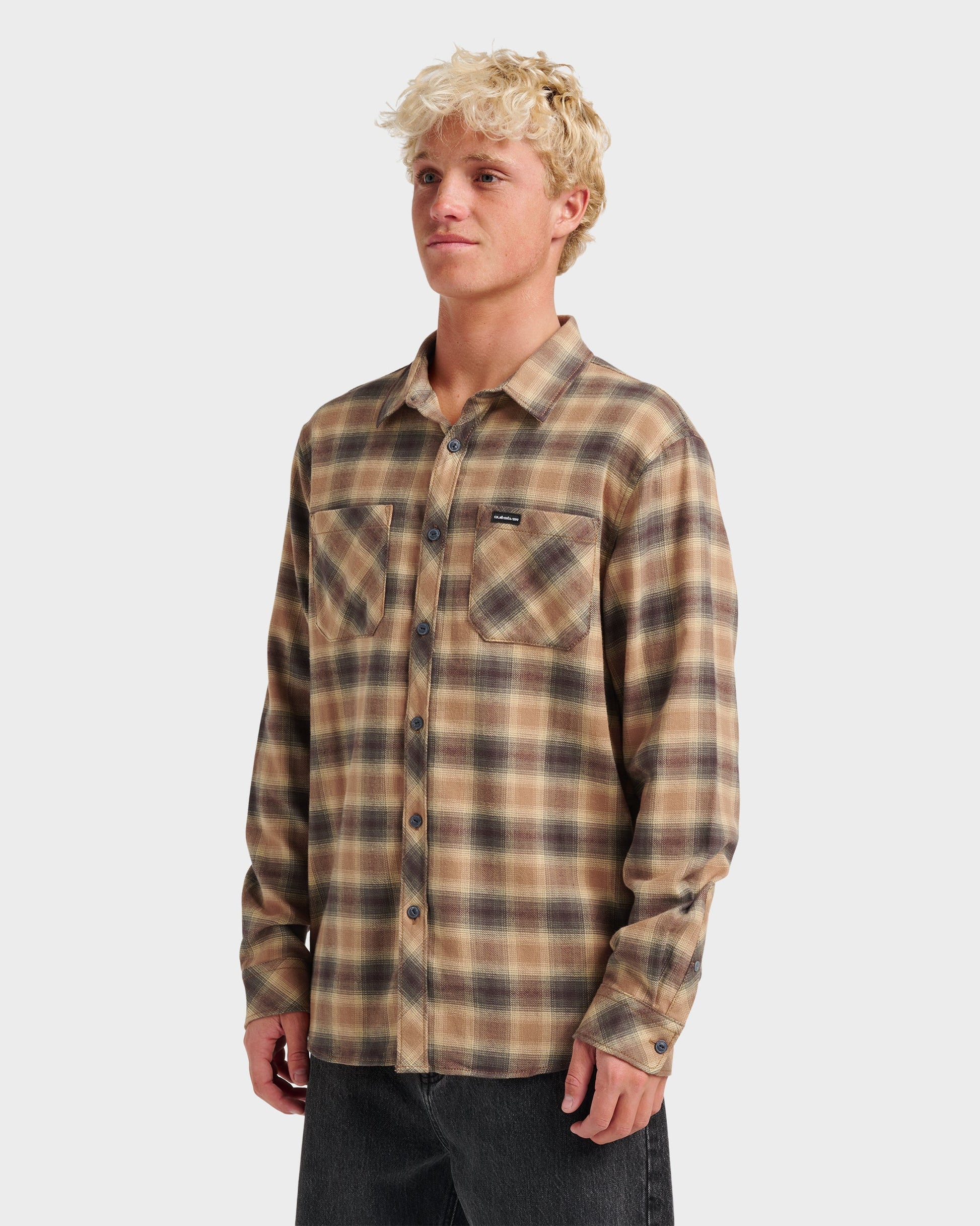 Terrace Stretch Flannel Shirt - Almond Almond Quick Silver