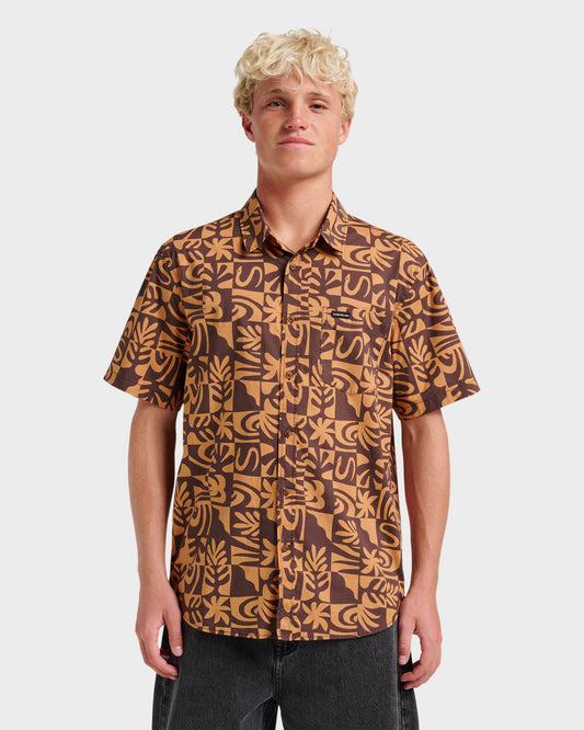 Terra Classic Stretch Short Sleeve Shirt - Chocolate Chocolate Quick Silver