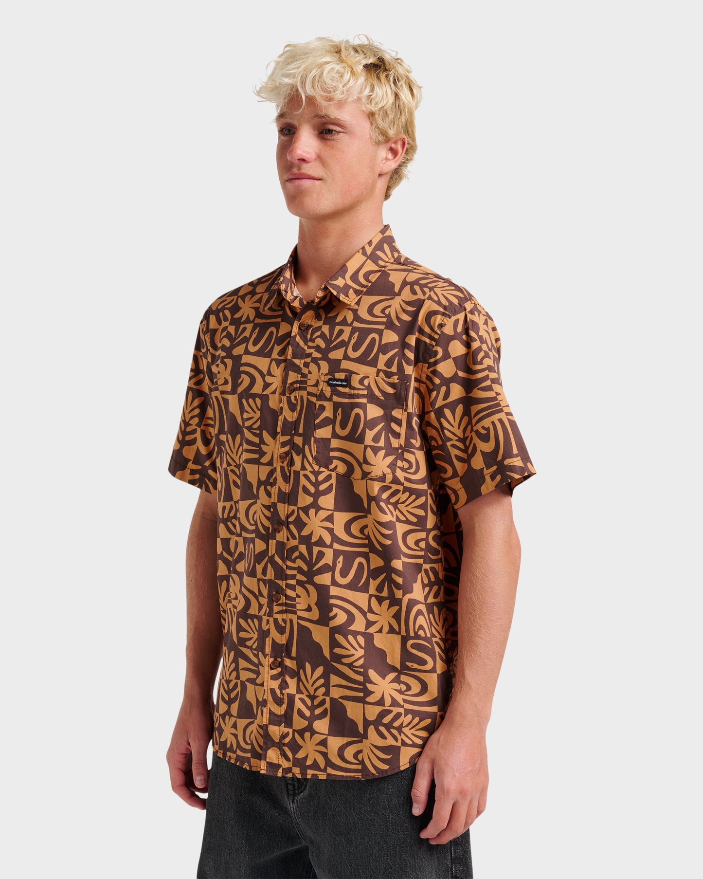 Terra Classic Stretch Short Sleeve Shirt - Chocolate Chocolate Quick Silver