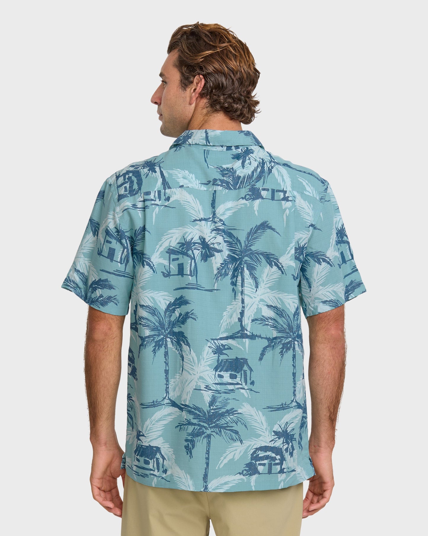 Waterman Off The Grid Shirt - Aqua Aqua Quick Silver